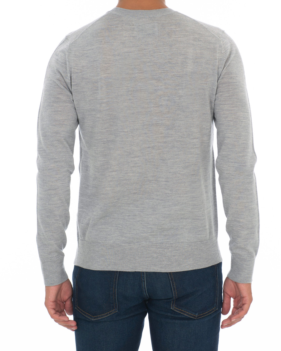Herr | Tröjor | Samsøe Samsøe | Samsøe & Samsøe Flemming Superfine Merino Wool Crew Neck Grey Mel