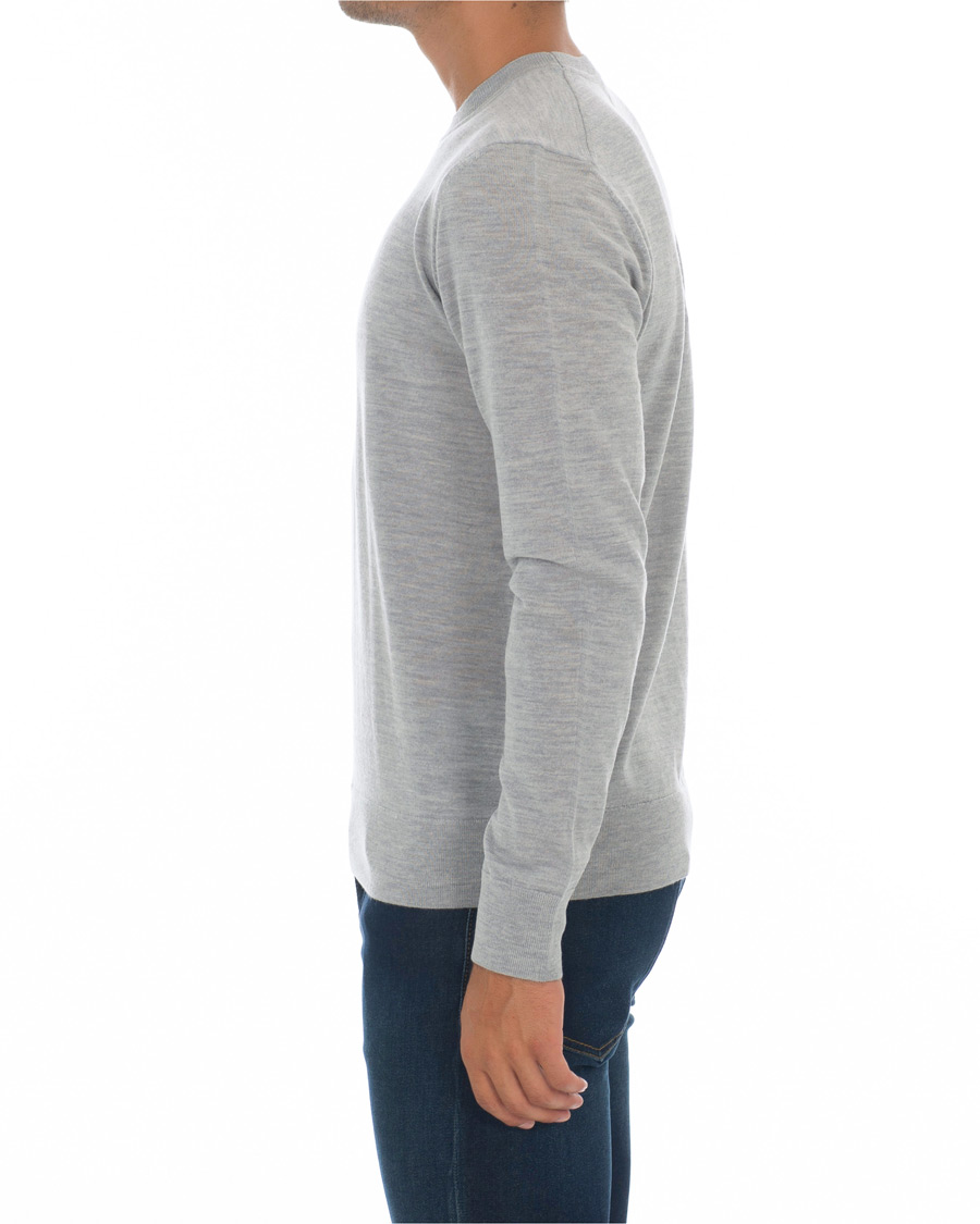 Herr | Tröjor | Samsøe Samsøe | Samsøe & Samsøe Flemming Superfine Merino Wool Crew Neck Grey Mel