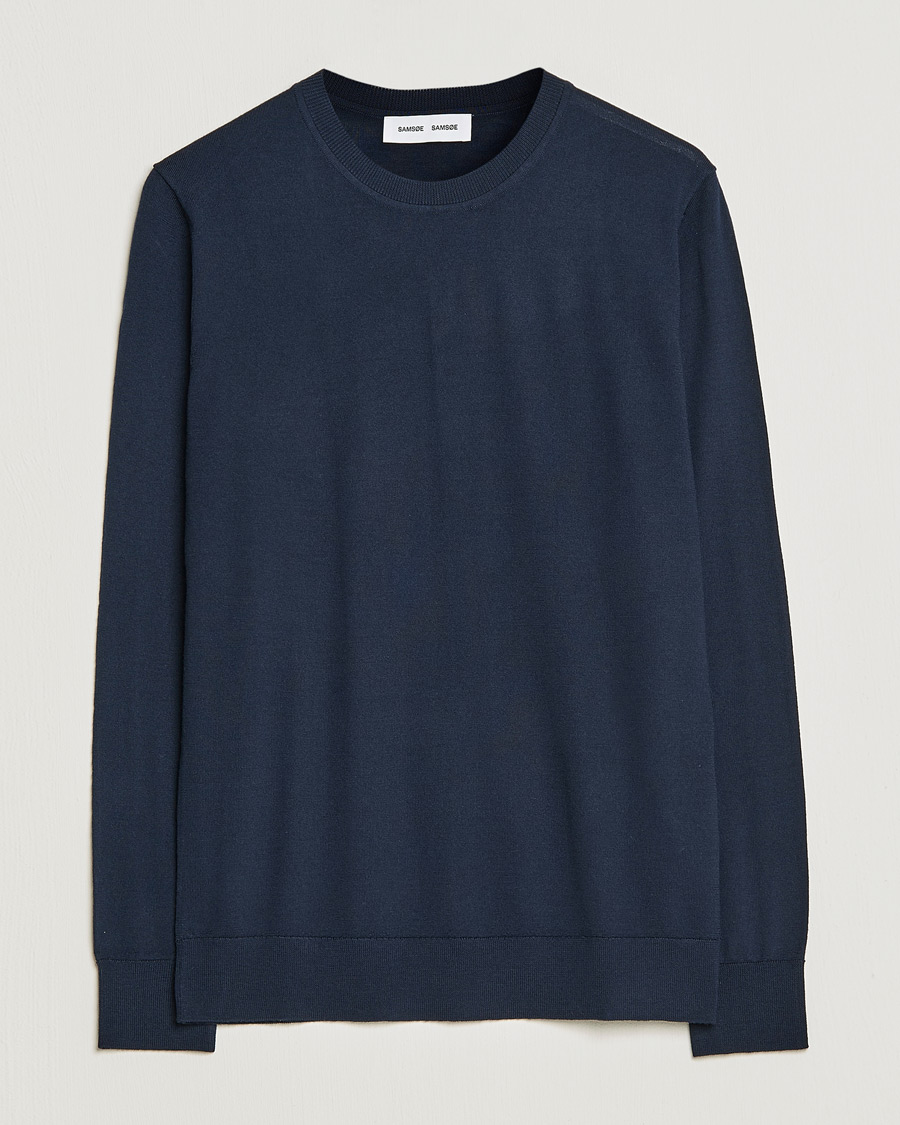 Herr | Tröjor | Samsøe Samsøe | Flemming Superfine Merino Wool Crew Neck Night Sky