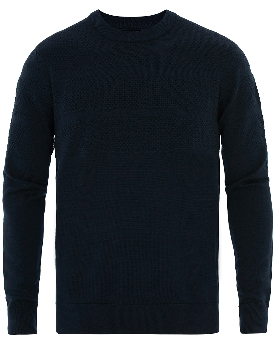 Herr | Tröjor | Samsøe Samsøe | Samsøe & Samsøe Sei Structured Wool Crew Neck Night Sky