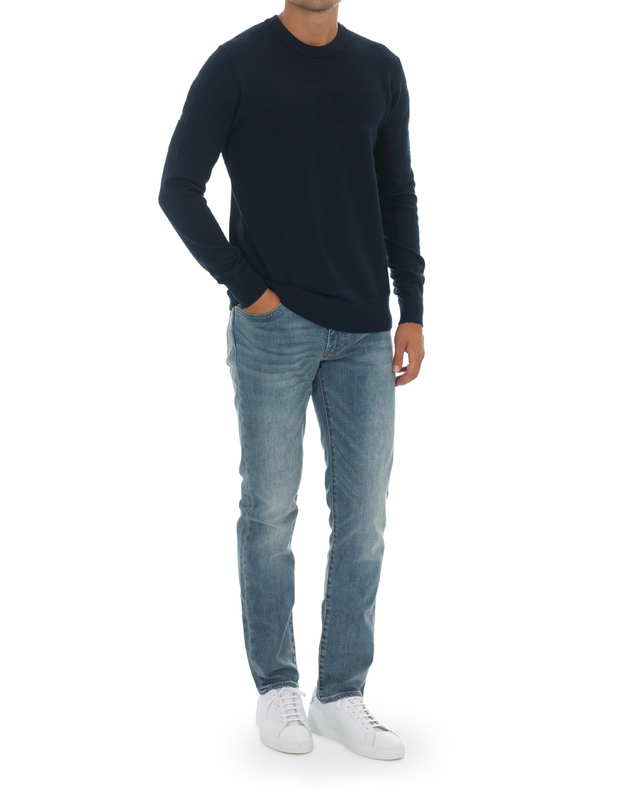 Herr | Tröjor | Samsøe Samsøe | Samsøe & Samsøe Sei Structured Wool Crew Neck Night Sky
