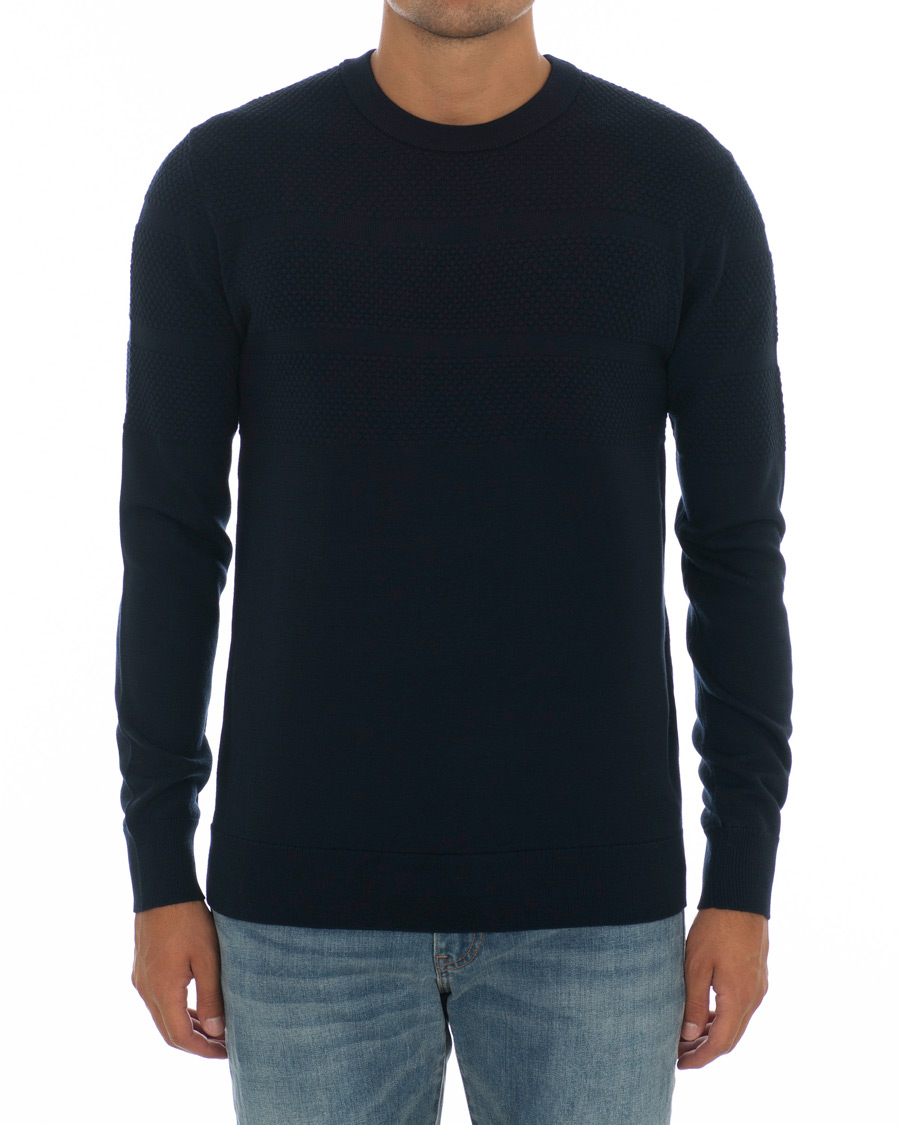 Herr | Tröjor | Samsøe Samsøe | Samsøe & Samsøe Sei Structured Wool Crew Neck Night Sky