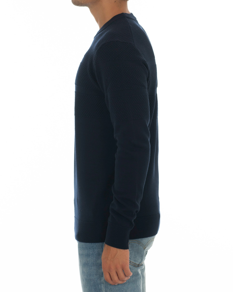 Herr | Tröjor | Samsøe Samsøe | Samsøe & Samsøe Sei Structured Wool Crew Neck Night Sky