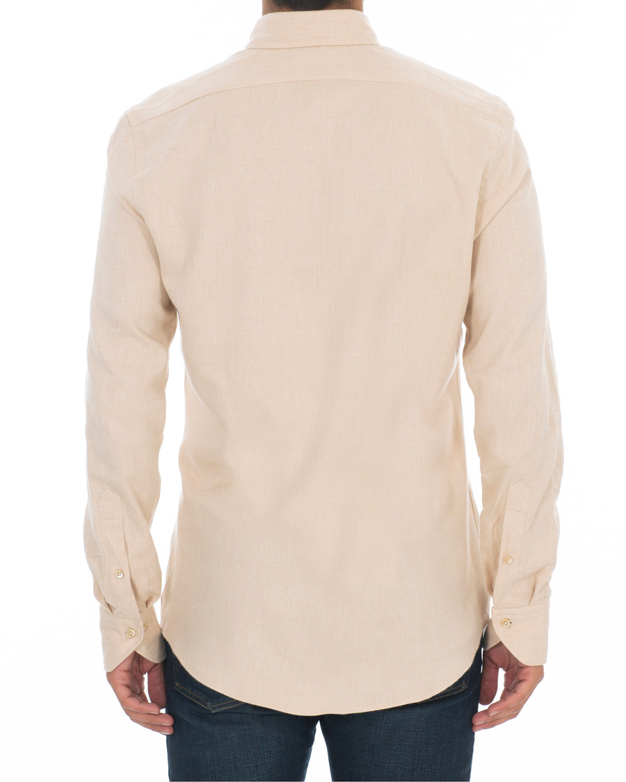 Herr | Skjortor | Stenströms | Slimline Flannel Shirt Beige