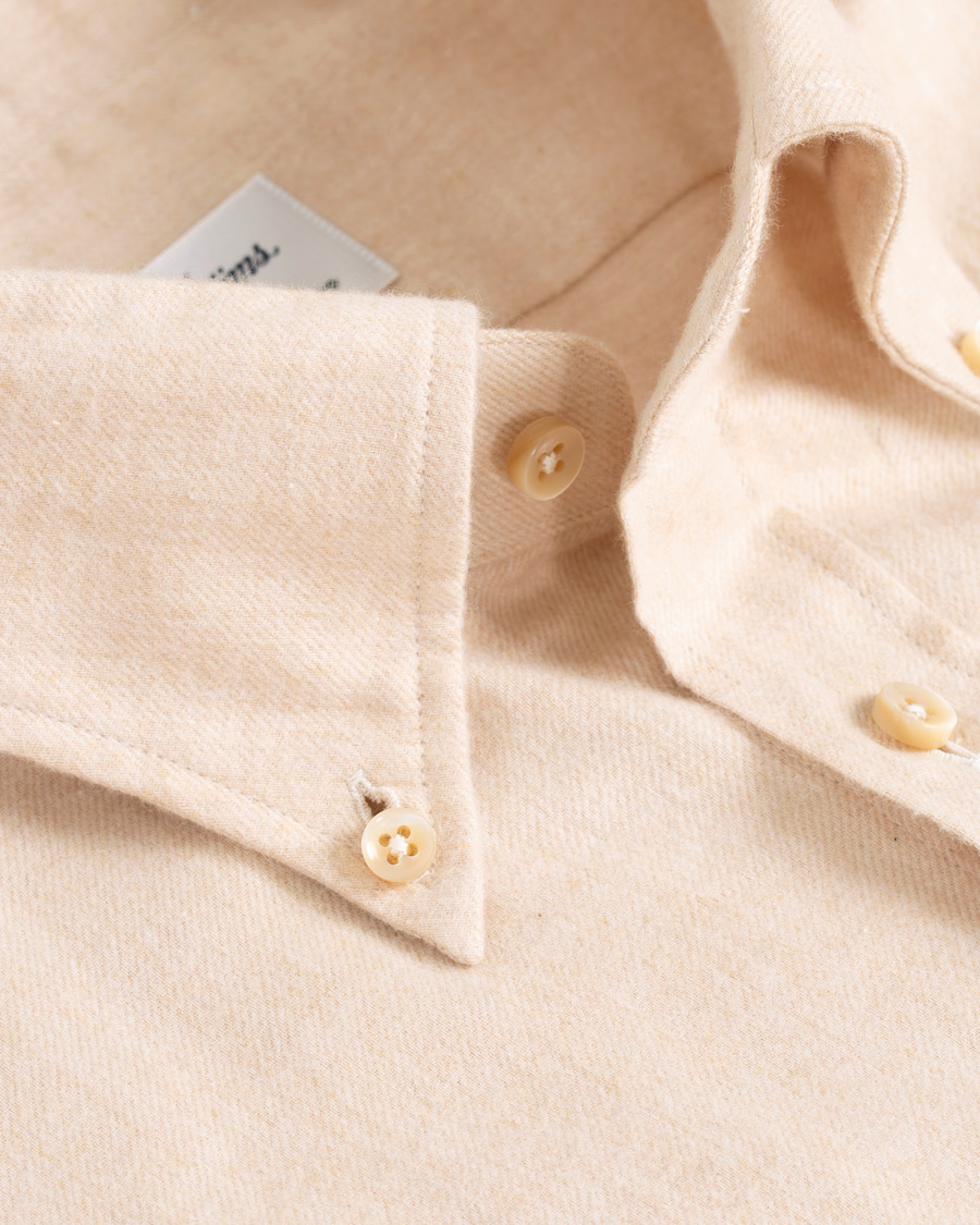 Herr | Skjortor | Stenströms | Slimline Flannel Shirt Beige