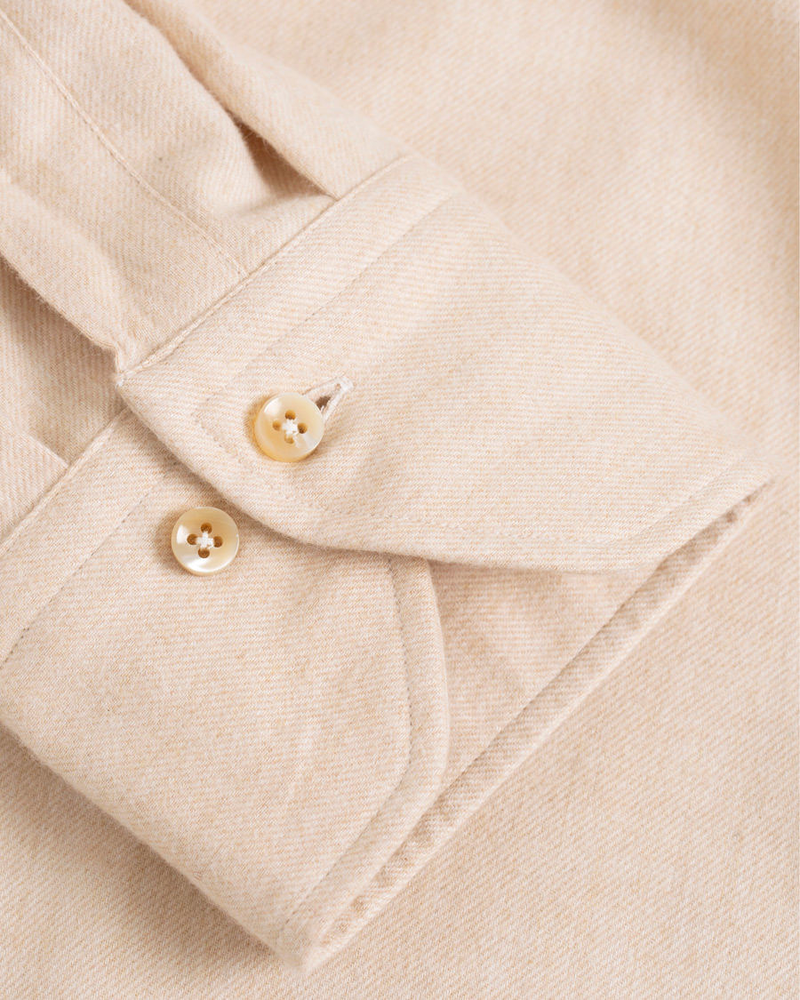 Herr | Skjortor | Stenströms | Slimline Flannel Shirt Beige