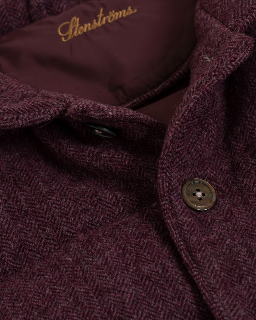 Herr | Jackor | Stenströms | Quilted Herringbone Wool Vest Red
