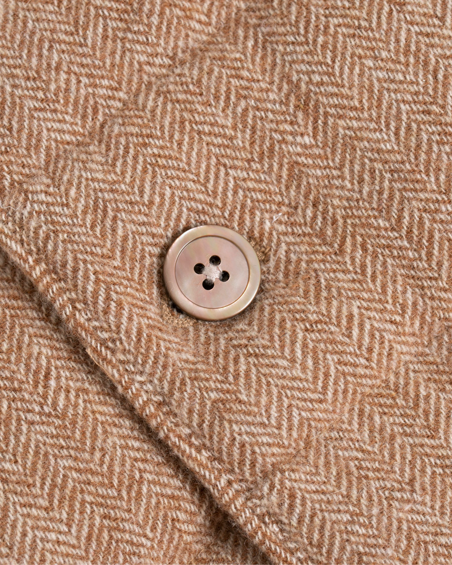 Herr | Jackor | Stenströms | Quilted Herringbone Wool Vest Beige