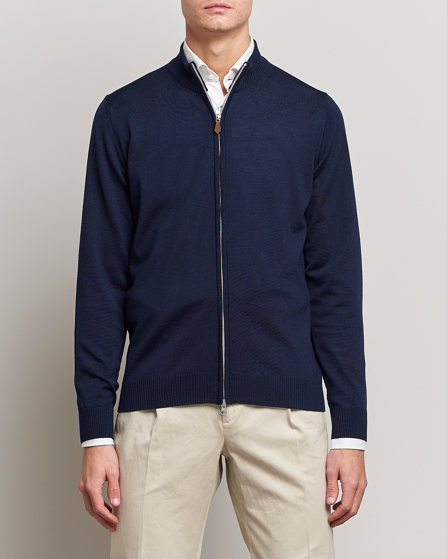 Herr | Kläder | Stenströms | Merino Full Zip Navy