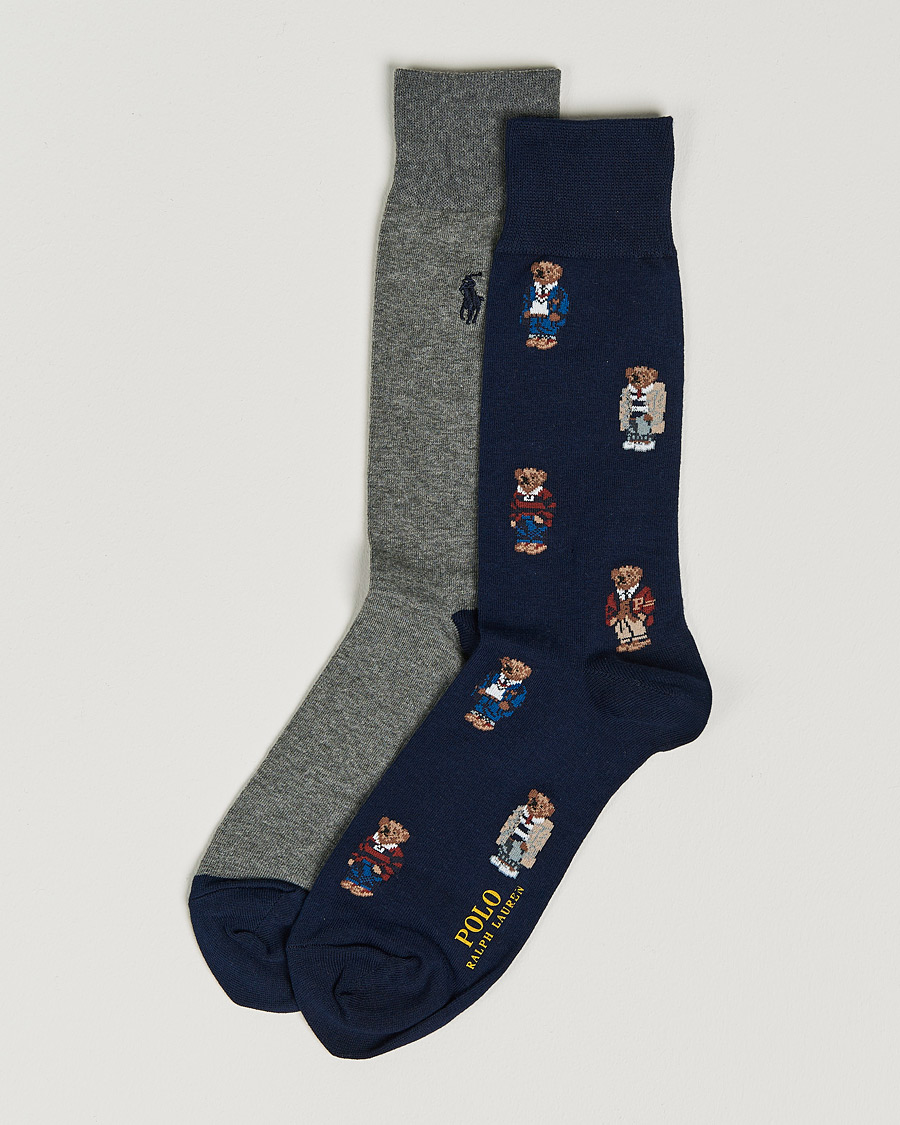 Herr | Underkläder | Polo Ralph Lauren | 2-Pack Bear Socks Navy/Grey