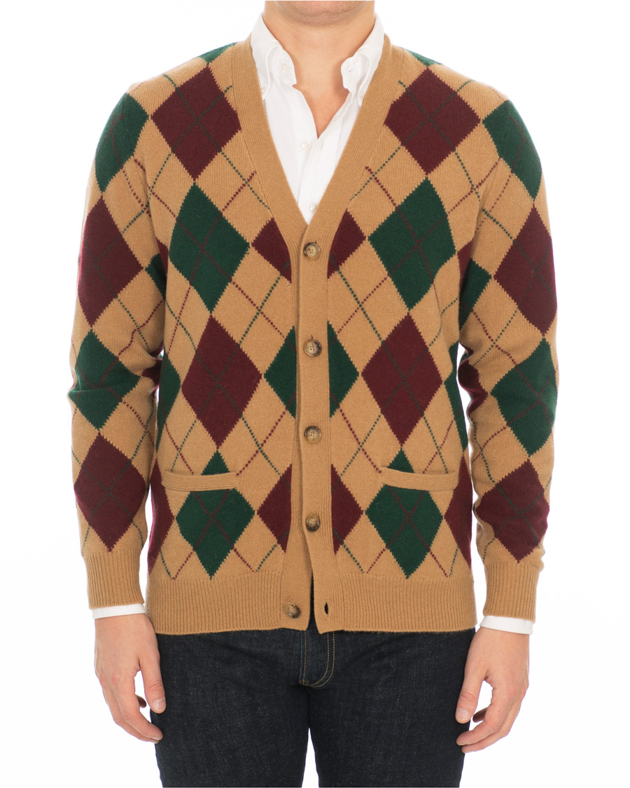 Herr | Tröjor | Polo Ralph Lauren | Wool/Cashmere Argyle Cardigan Beige