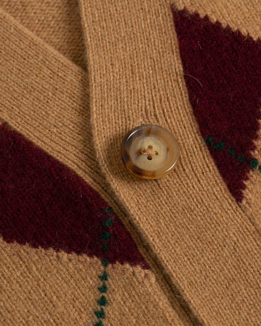 Herr | Tröjor | Polo Ralph Lauren | Wool/Cashmere Argyle Cardigan Beige