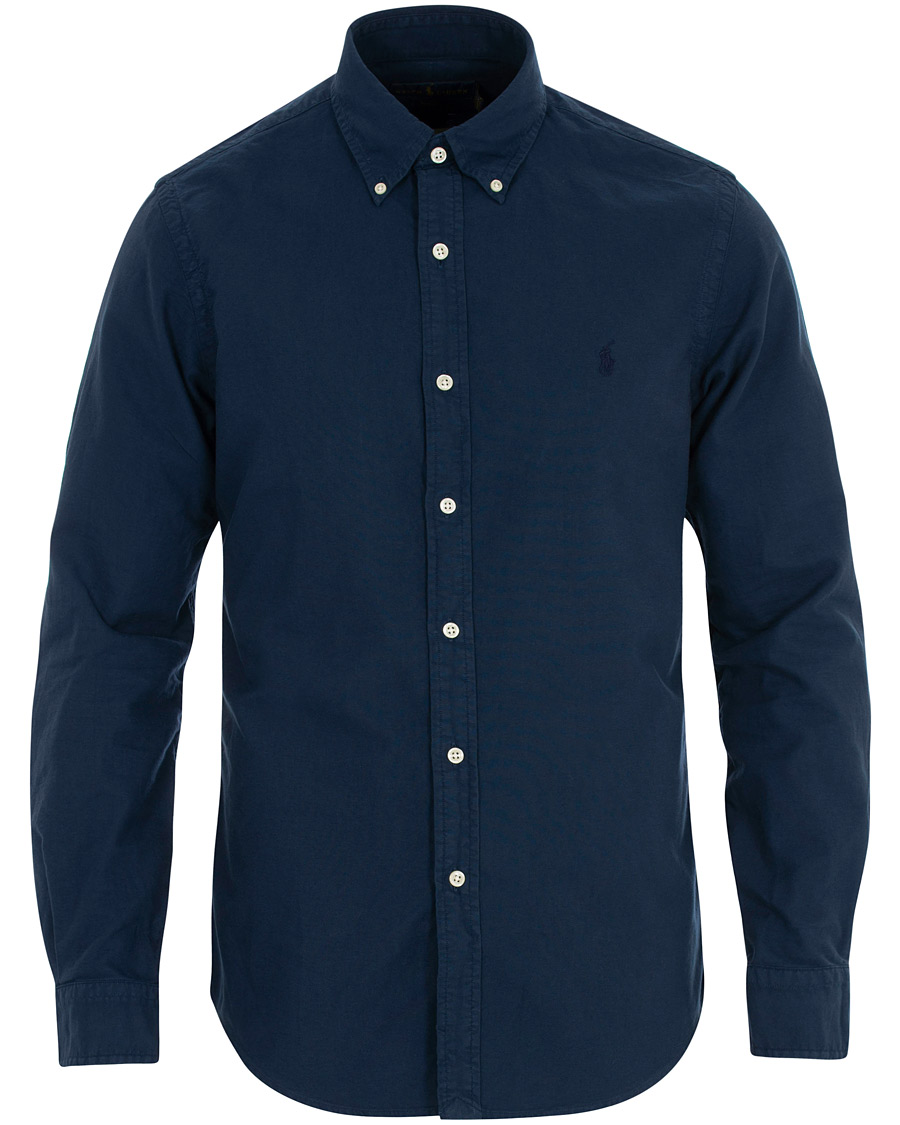 Herr | Skjortor | Polo Ralph Lauren | Slim Fit Garment Dyed Oxford Shirt Newport Navy