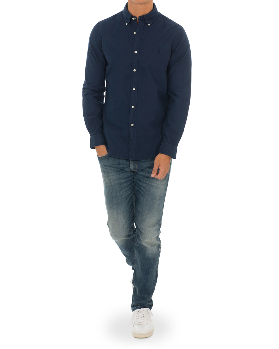 Herr | Skjortor | Polo Ralph Lauren | Slim Fit Garment Dyed Oxford Shirt Newport Navy