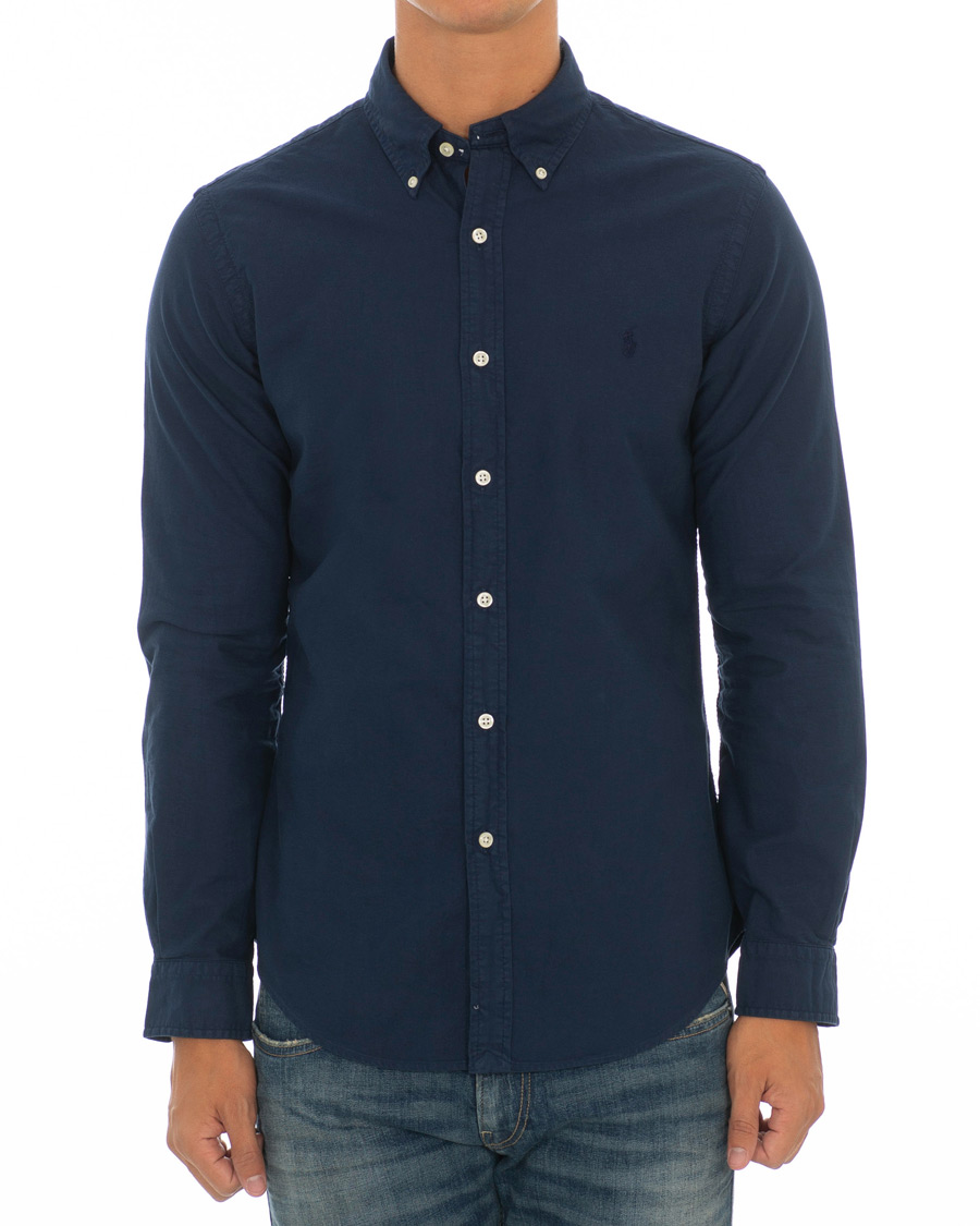 Herr | Skjortor | Polo Ralph Lauren | Slim Fit Garment Dyed Oxford Shirt Newport Navy