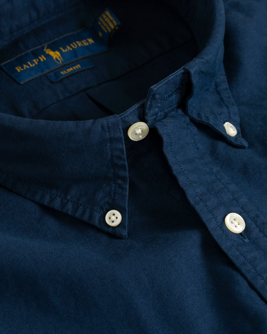 Herr | Skjortor | Polo Ralph Lauren | Slim Fit Garment Dyed Oxford Shirt Newport Navy