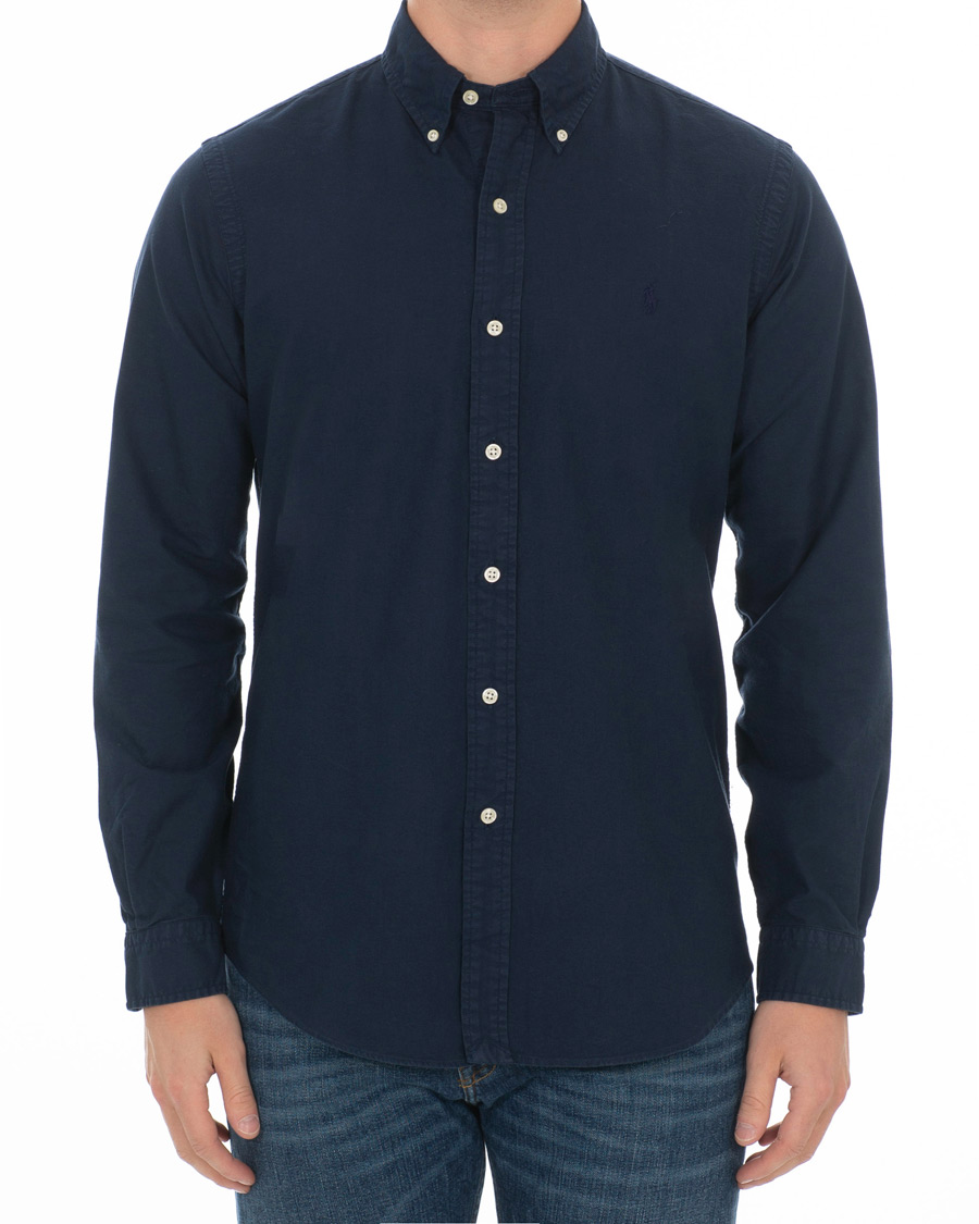 Herr | Skjortor | Polo Ralph Lauren | Custom Fit Garment Dyed Oxford Shirt Newport Navy