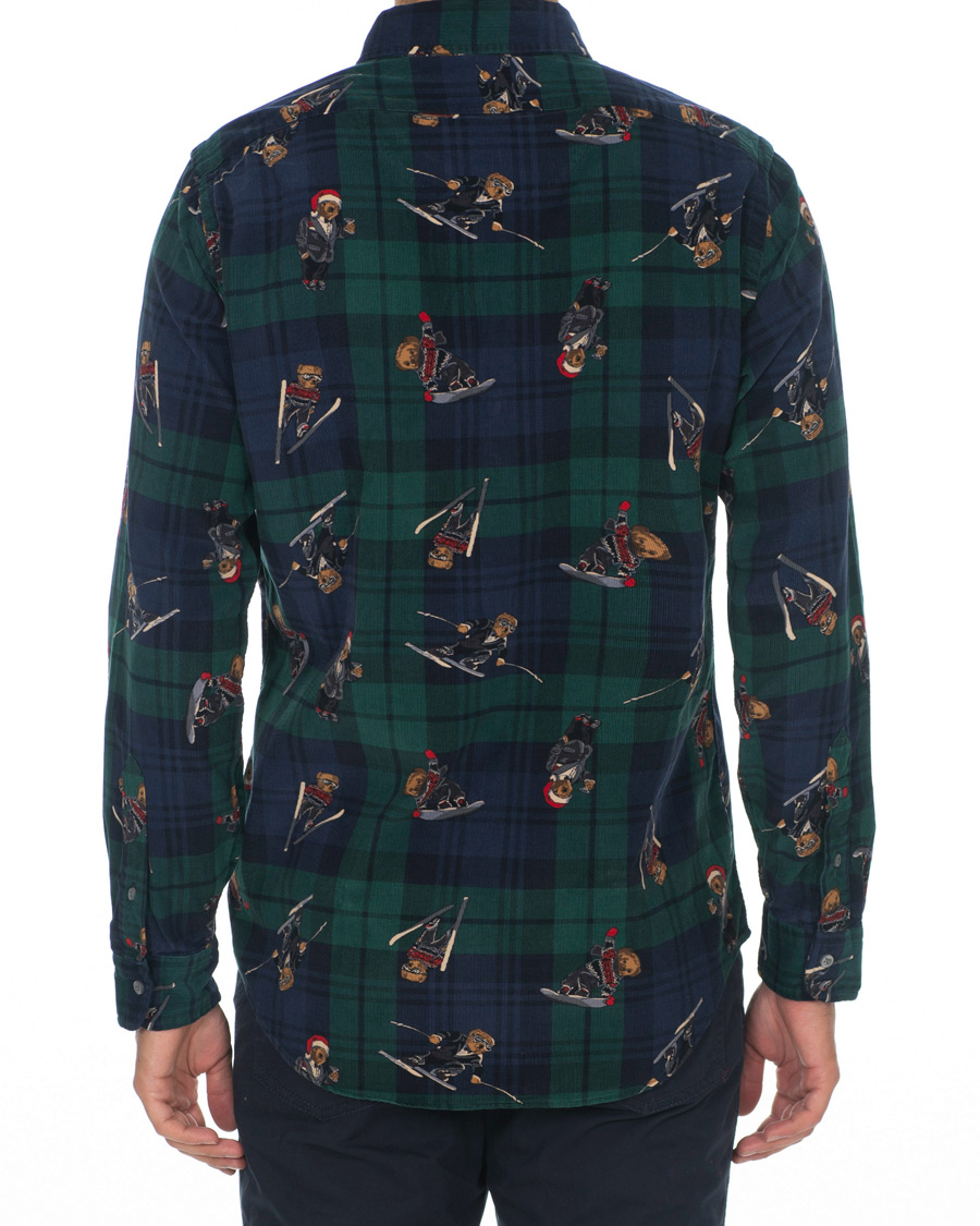 Herr | Skjortor | Polo Ralph Lauren | Custom Fit Corduroy Bear Shirt Blackwatch