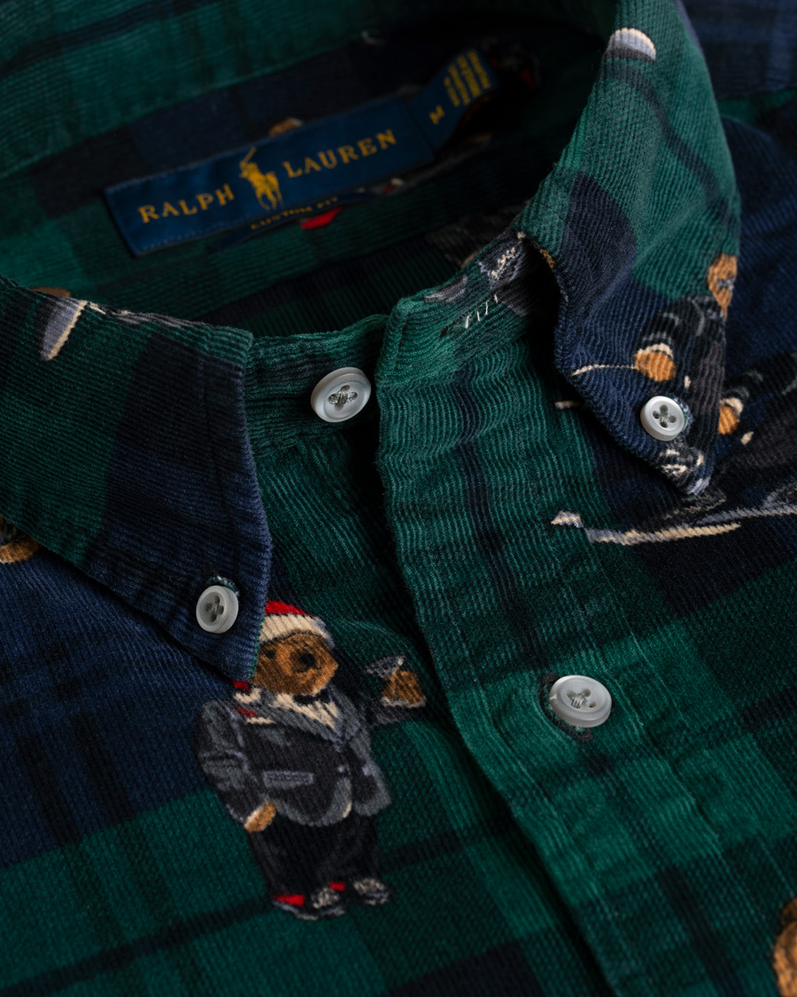 Herr | Skjortor | Polo Ralph Lauren | Custom Fit Corduroy Bear Shirt Blackwatch