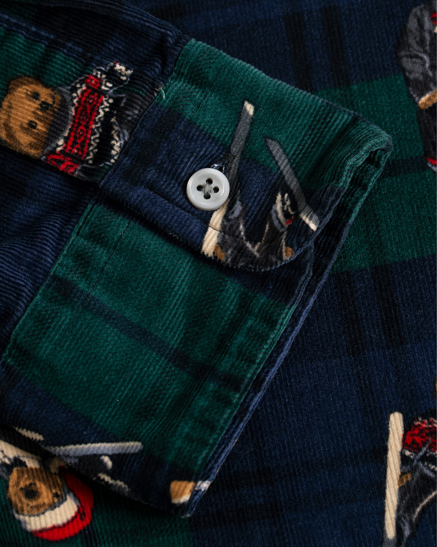 Herr | Skjortor | Polo Ralph Lauren | Custom Fit Corduroy Bear Shirt Blackwatch