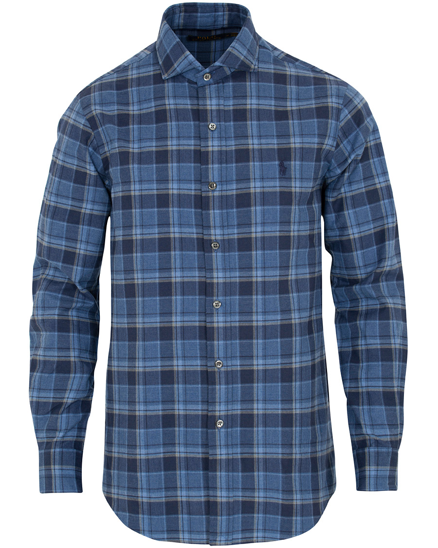 Herr | Skjortor | Polo Ralph Lauren | Custom Fit Flannel Check Shirt Blue