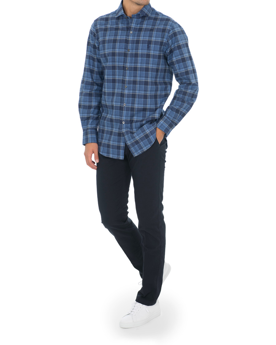 Herr | Skjortor | Polo Ralph Lauren | Custom Fit Flannel Check Shirt Blue