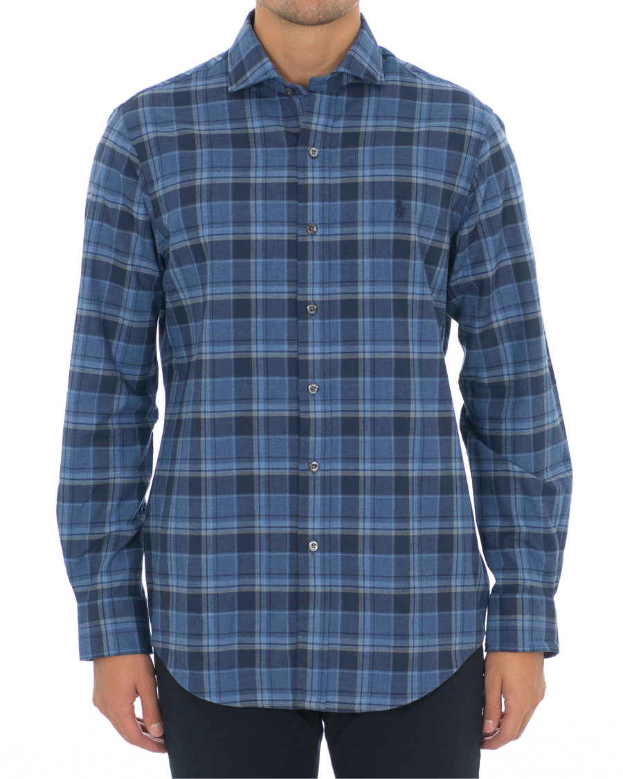 Herr | Skjortor | Polo Ralph Lauren | Custom Fit Flannel Check Shirt Blue