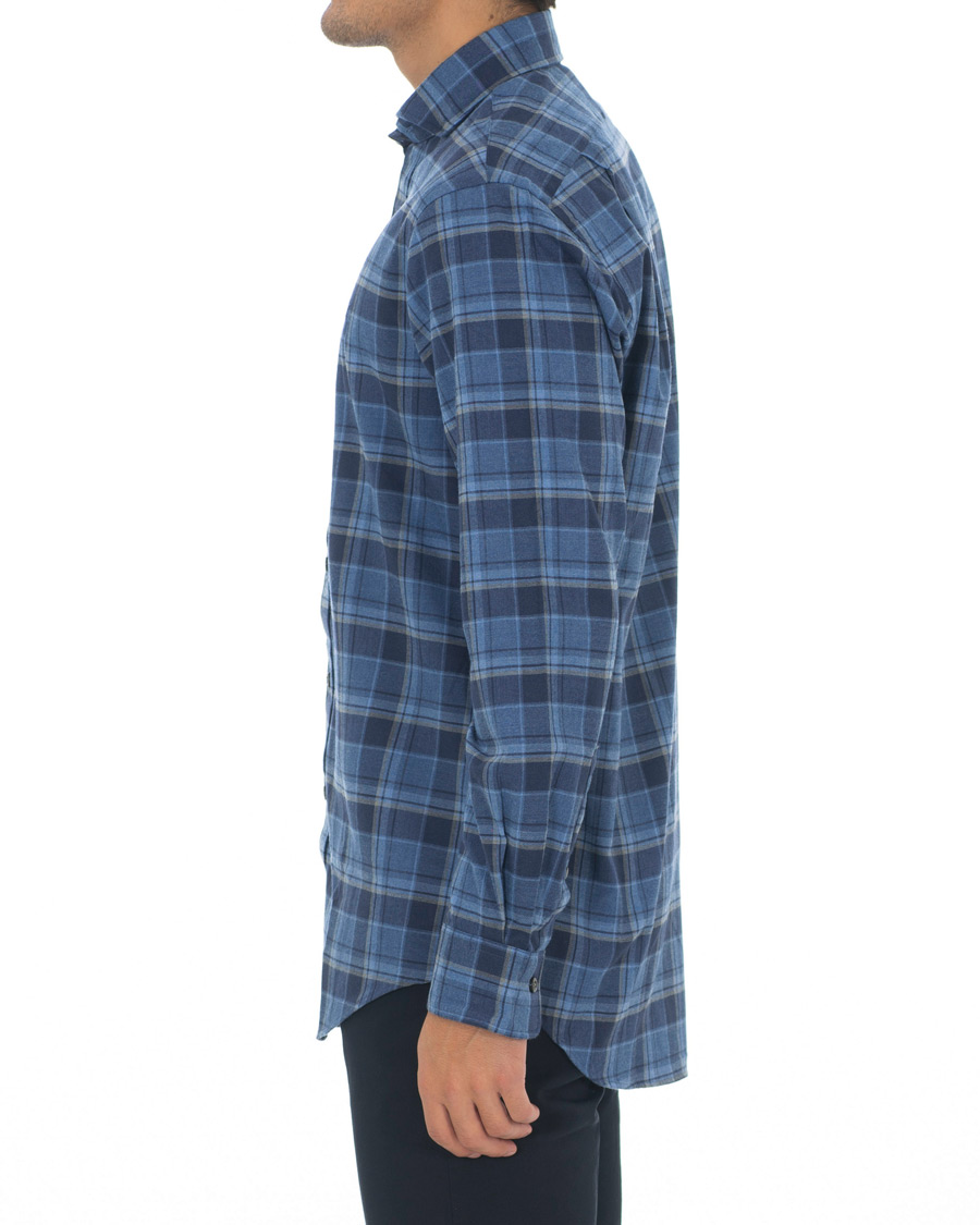 Herr | Skjortor | Polo Ralph Lauren | Custom Fit Flannel Check Shirt Blue