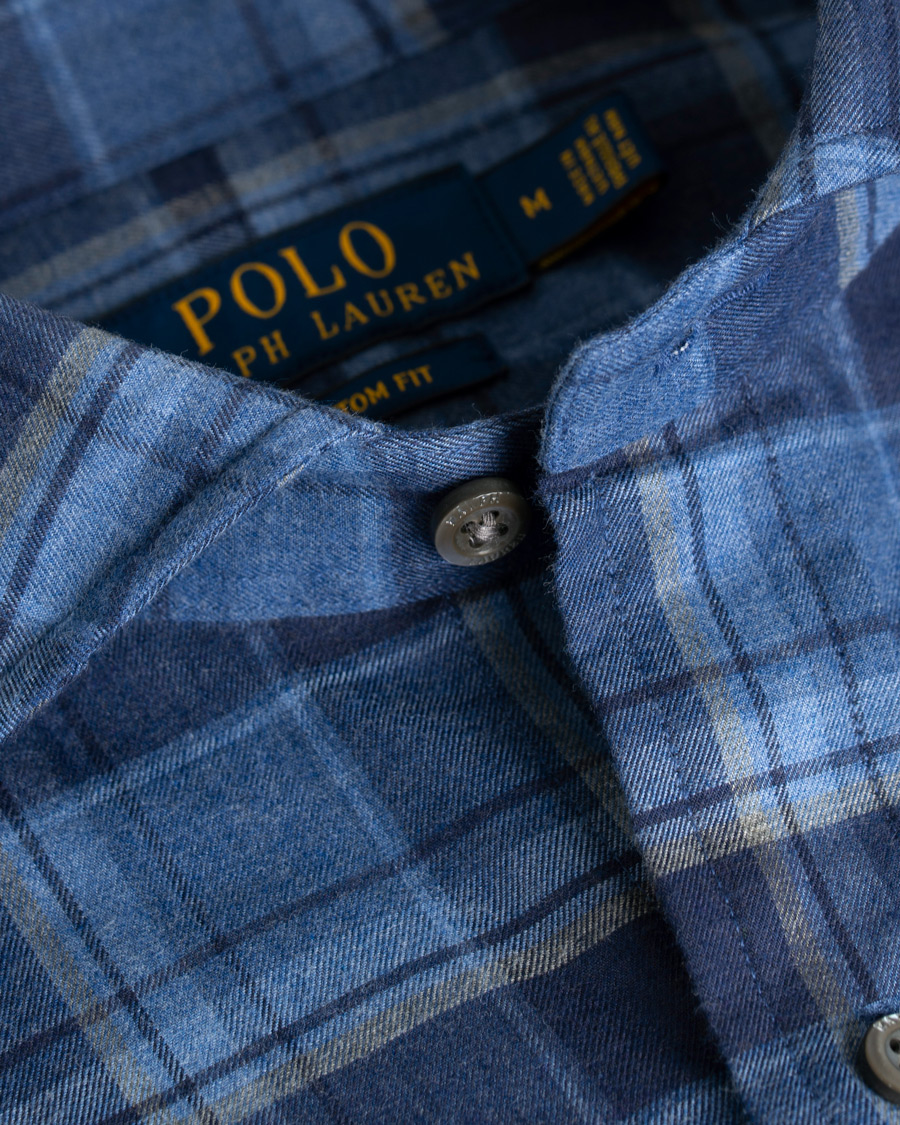 Herr | Skjortor | Polo Ralph Lauren | Custom Fit Flannel Check Shirt Blue