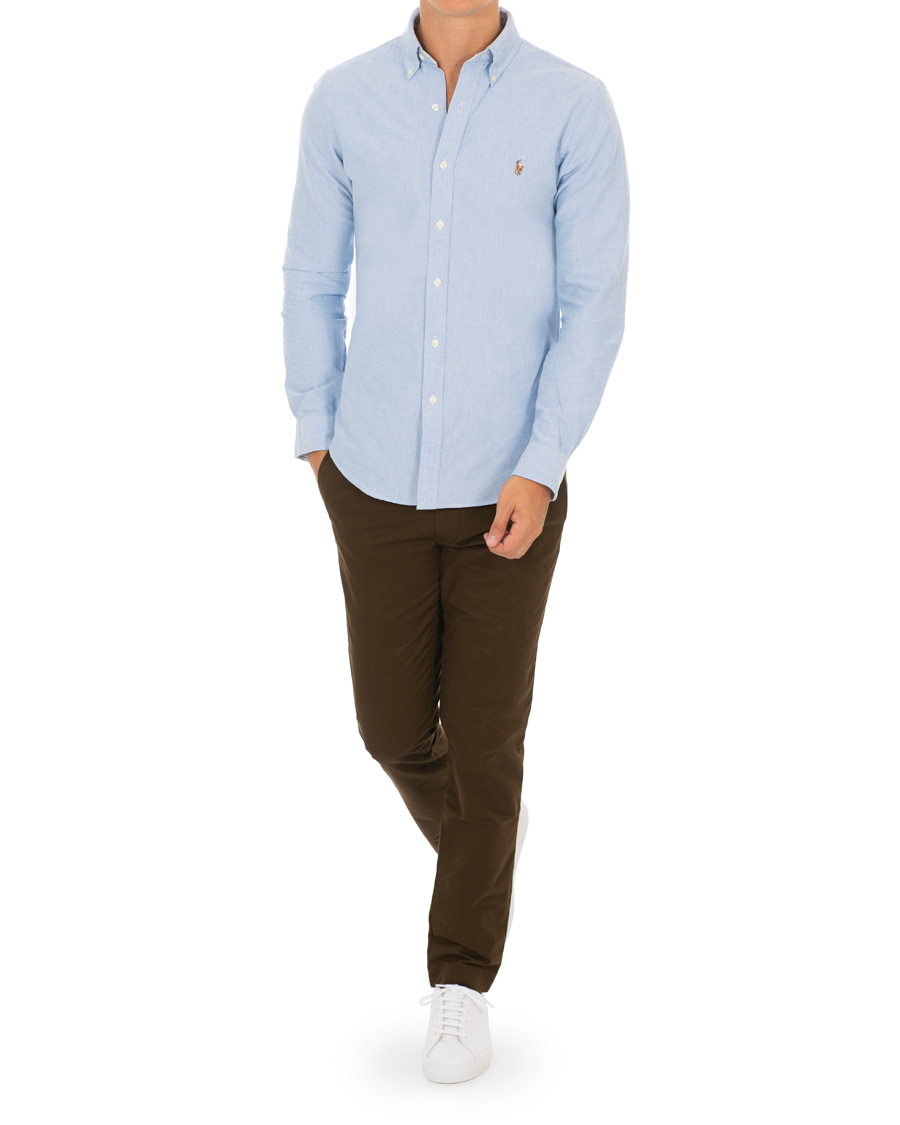 Herr | Skjortor | Polo Ralph Lauren | Slim Fit Contrast Oxford Shirt Light Blue