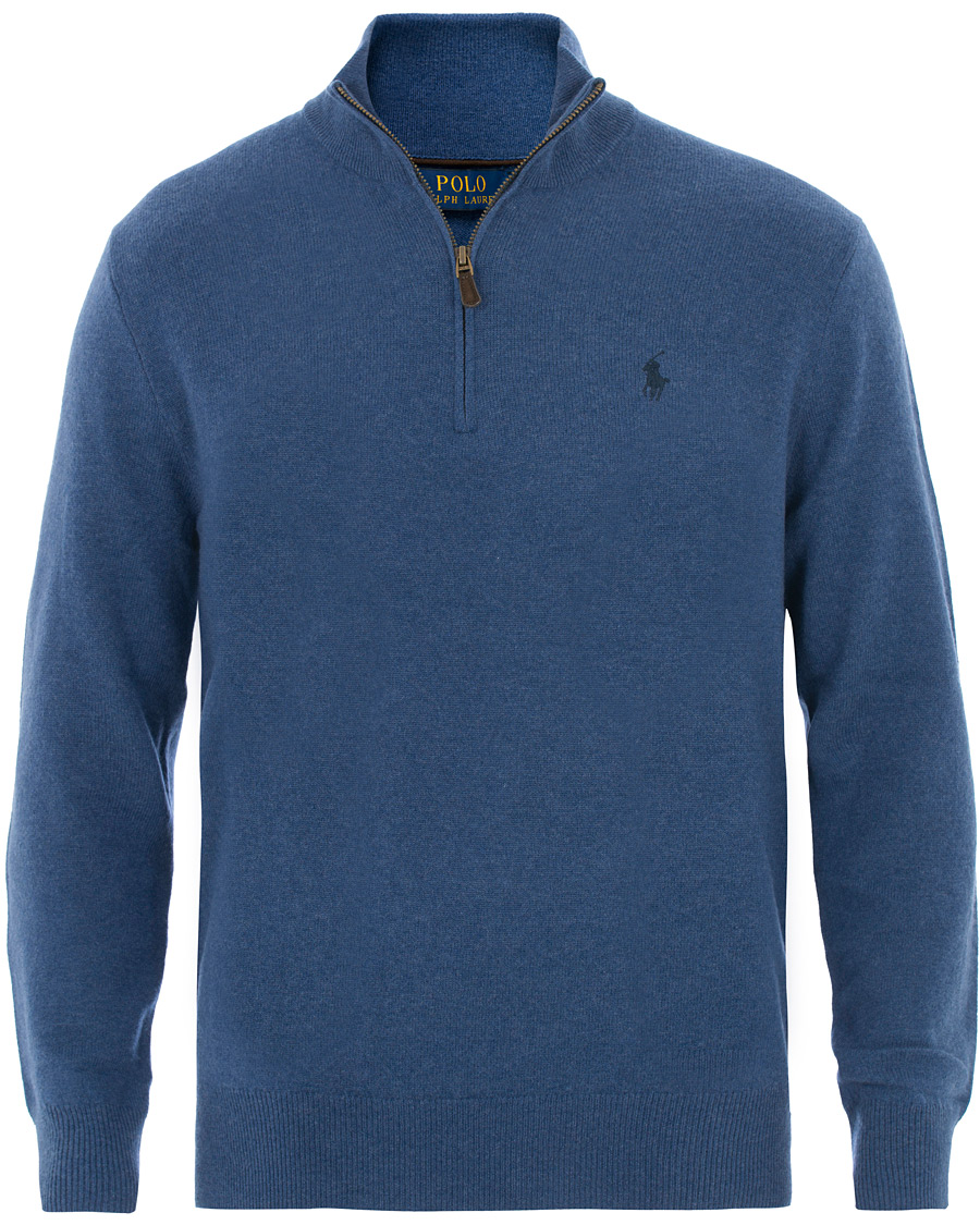 Herr | Tröjor | Polo Ralph Lauren | Merino Half Zip Shale Blue
