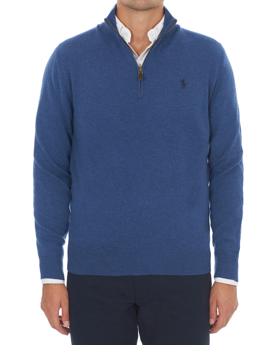 Herr | Tröjor | Polo Ralph Lauren | Merino Half Zip Shale Blue