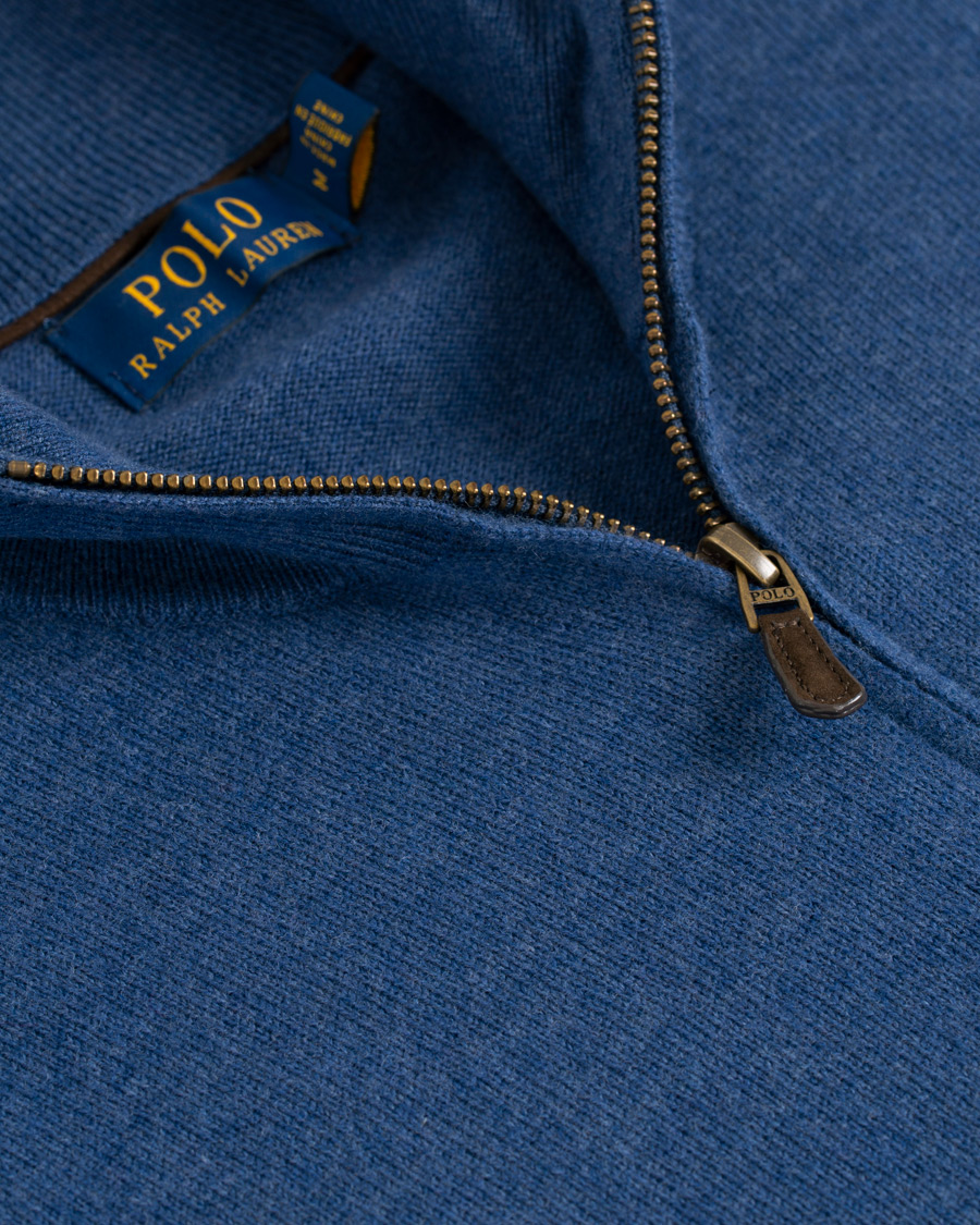 Herr | Tröjor | Polo Ralph Lauren | Merino Half Zip Shale Blue