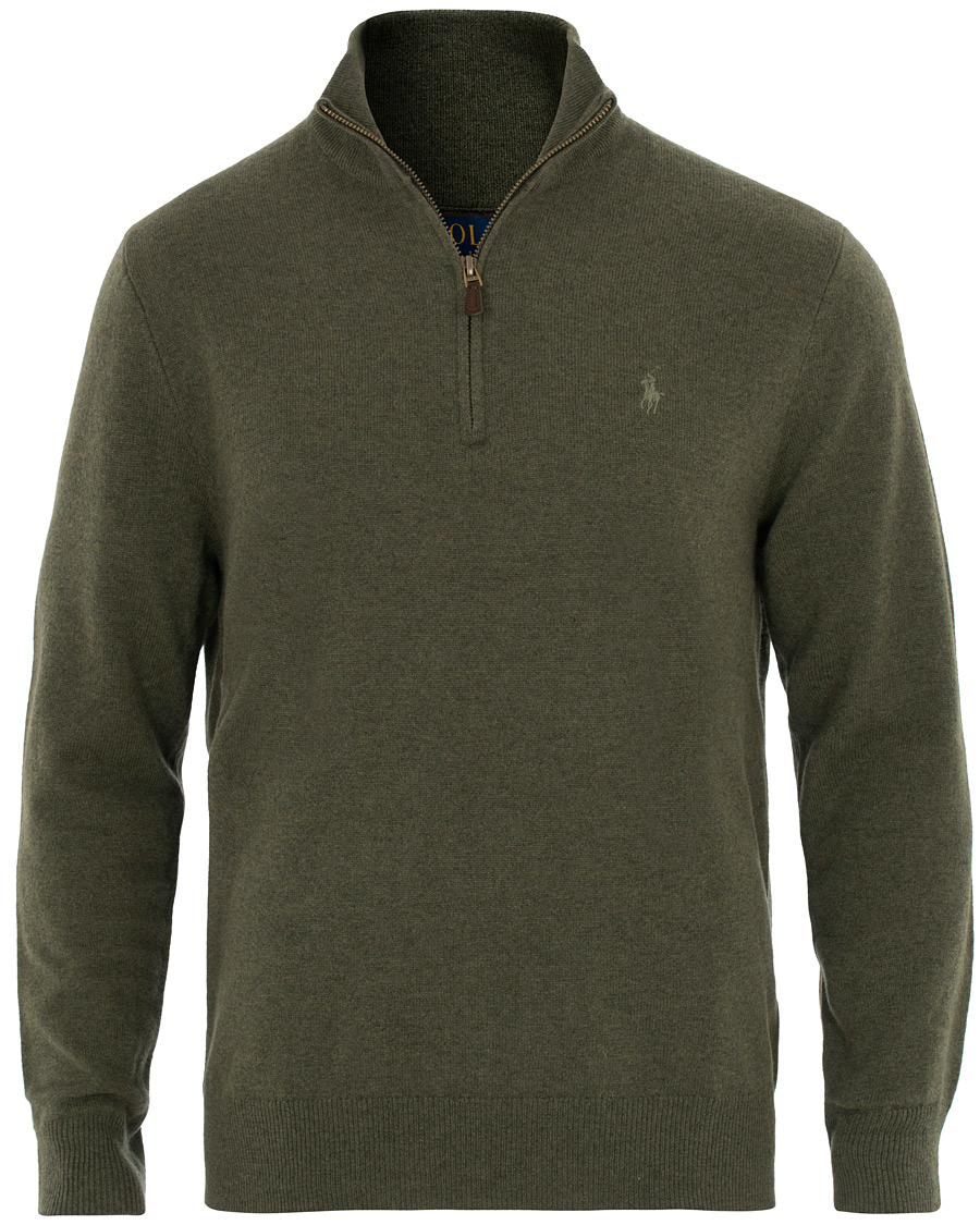 Herr | Tröjor | Polo Ralph Lauren | Merino Half Zip Olive