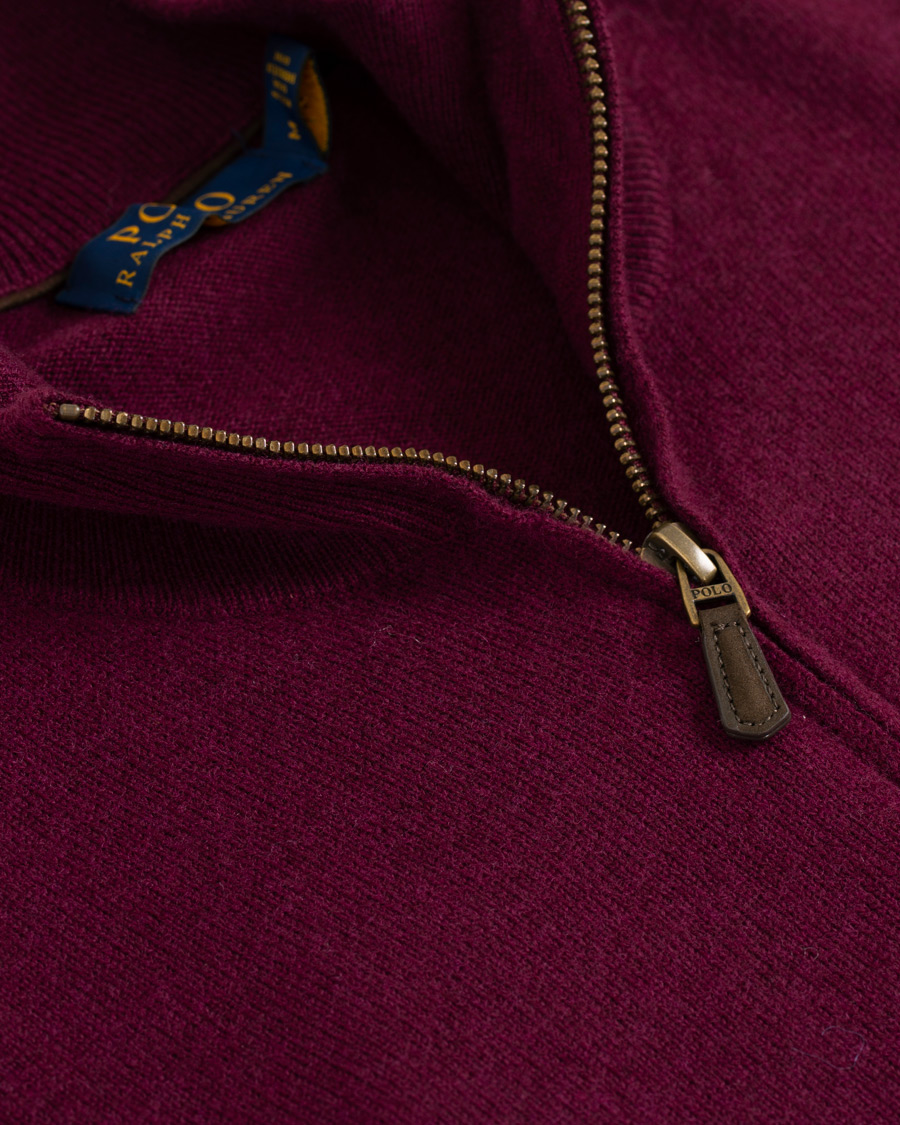 Herr | Tröjor | Polo Ralph Lauren | Merino Half Zip Burgundy