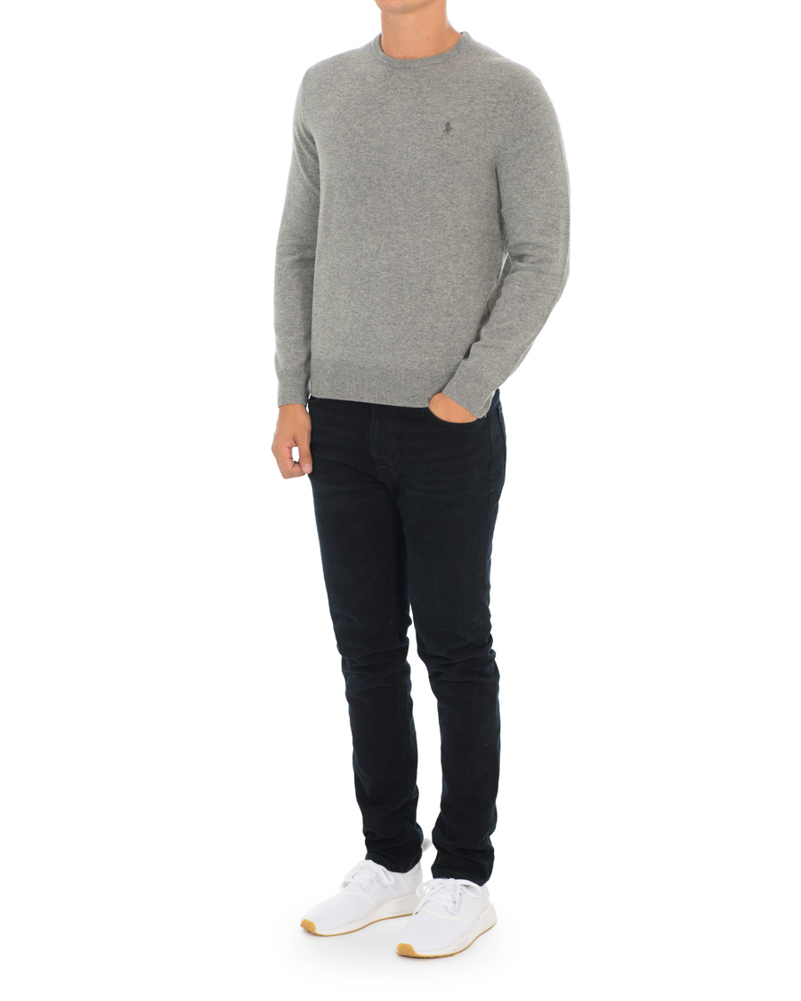Herr | Tröjor | Polo Ralph Lauren | Lambswool Crew Neck Pullover Fawn Grey Heather