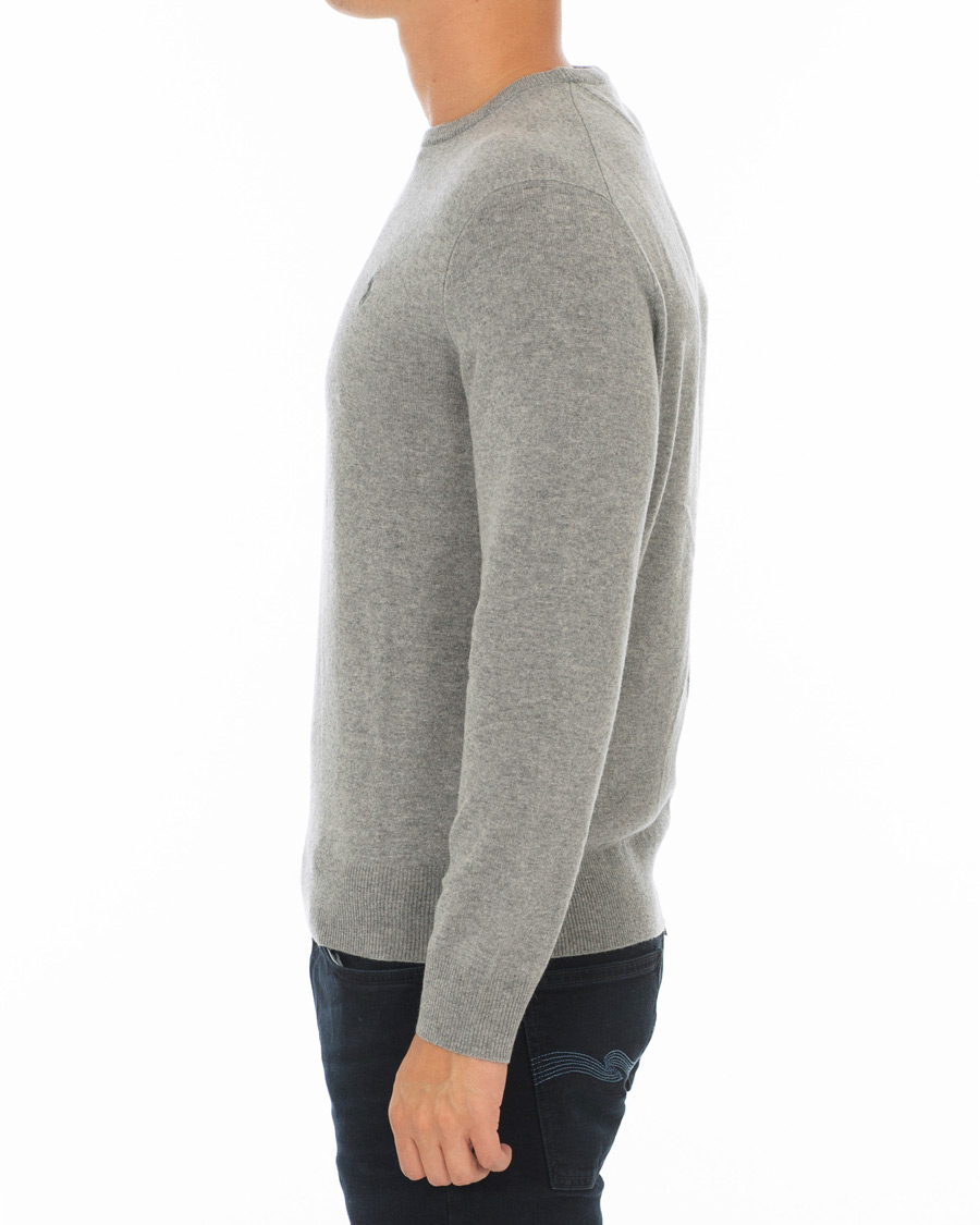 Herr | Tröjor | Polo Ralph Lauren | Lambswool Crew Neck Pullover Fawn Grey Heather