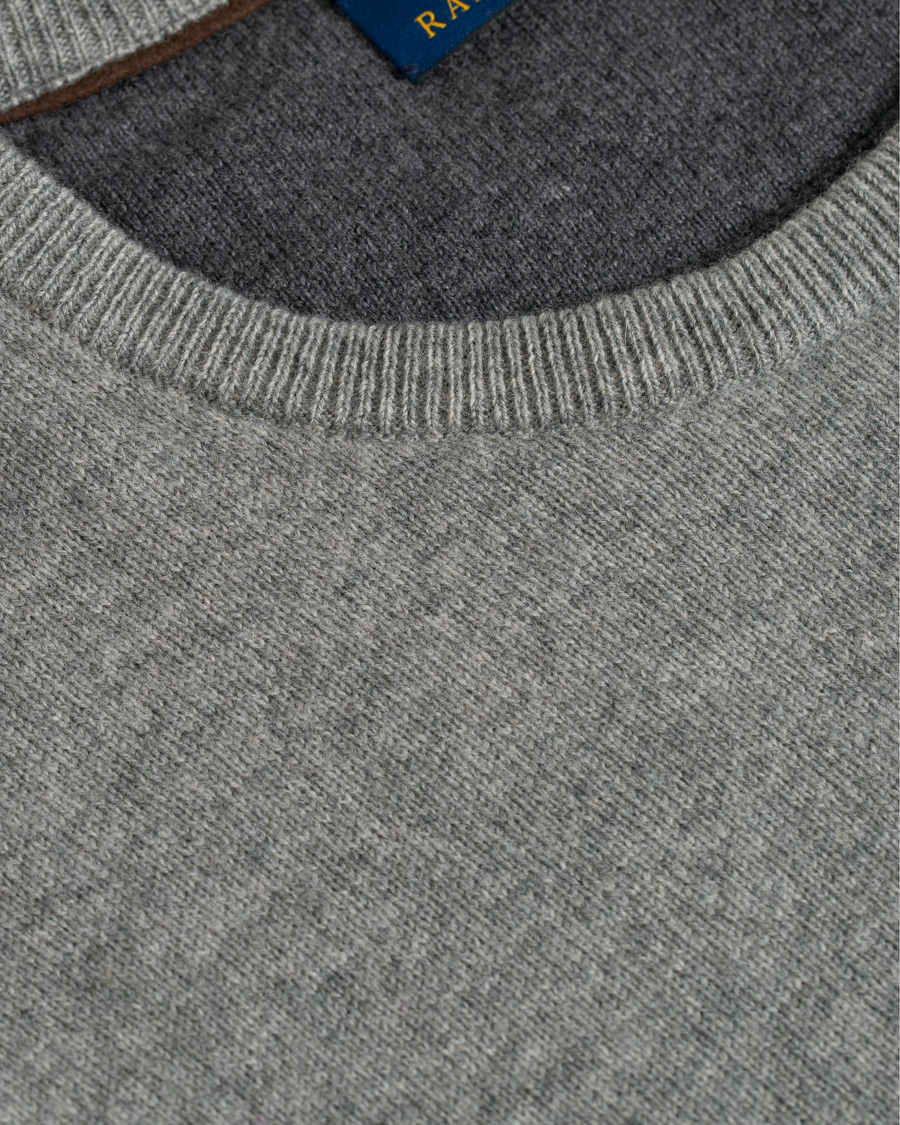 Herr | Tröjor | Polo Ralph Lauren | Lambswool Crew Neck Pullover Fawn Grey Heather