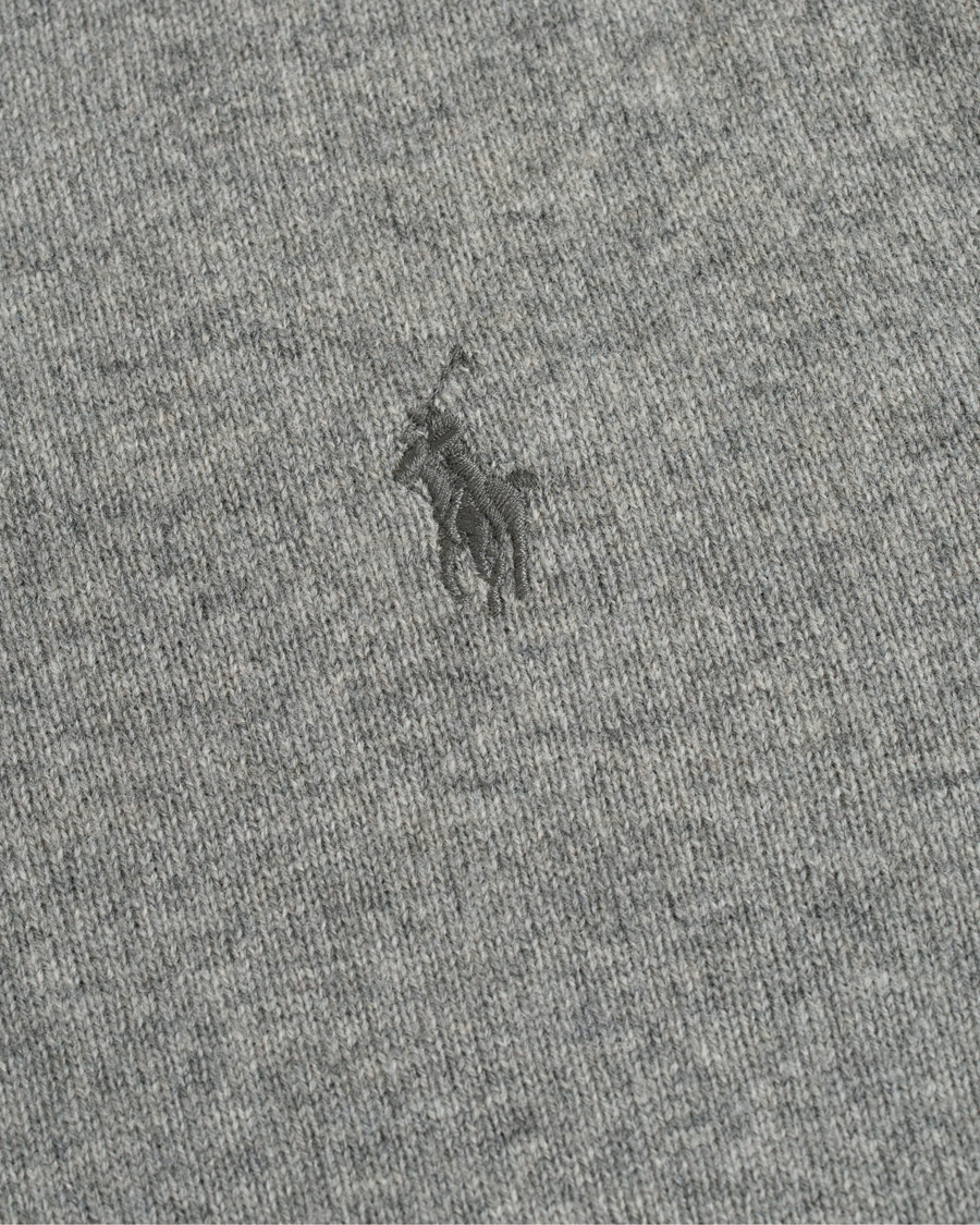Herr | Tröjor | Polo Ralph Lauren | Lambswool Crew Neck Pullover Fawn Grey Heather