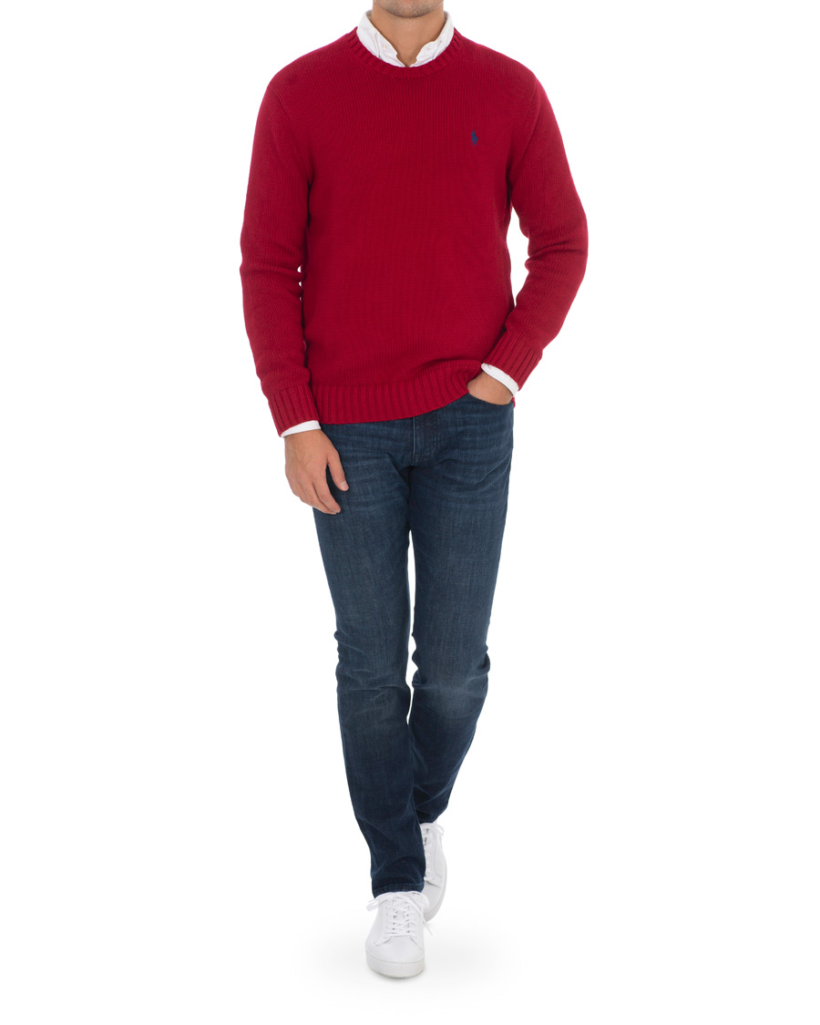 Herr | Tröjor | Polo Ralph Lauren | Crispy Cotton Crew Neck Red