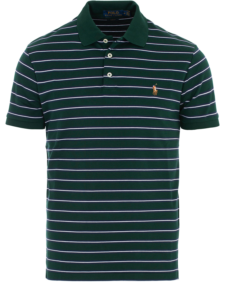 Herr | Pikéer | Polo Ralph Lauren | Pima Luxury Stripe Polo Green/White