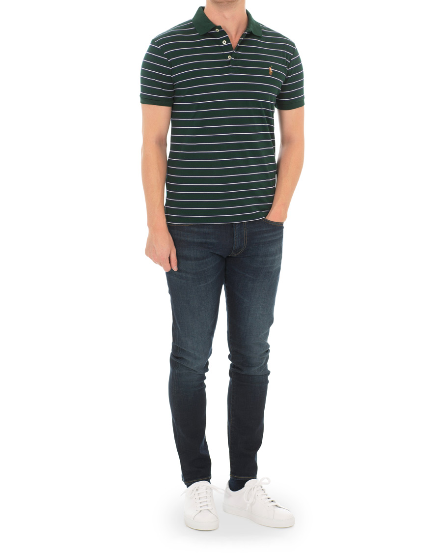 Herr | Pikéer | Polo Ralph Lauren | Pima Luxury Stripe Polo Green/White