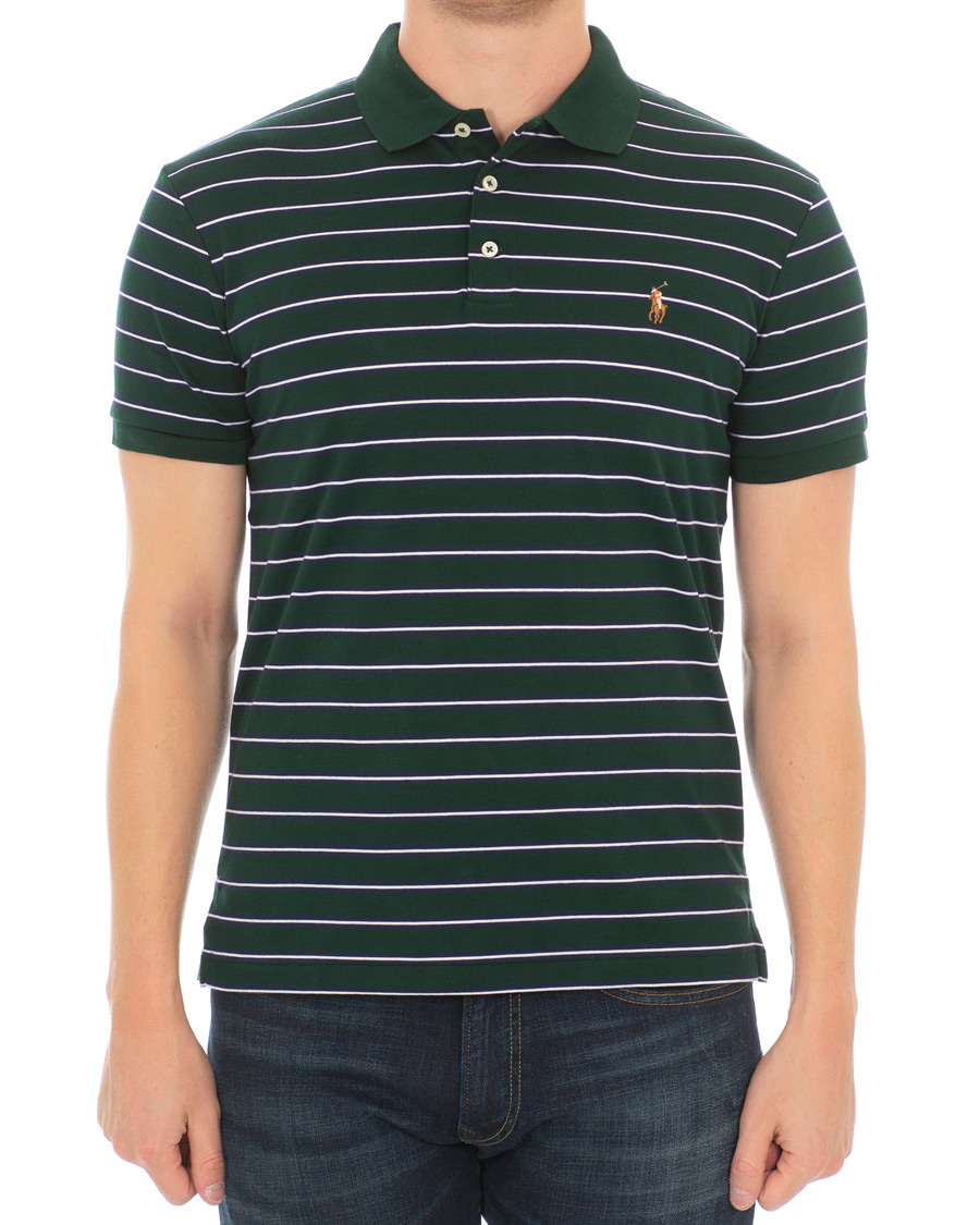 Herr | Pikéer | Polo Ralph Lauren | Pima Luxury Stripe Polo Green/White