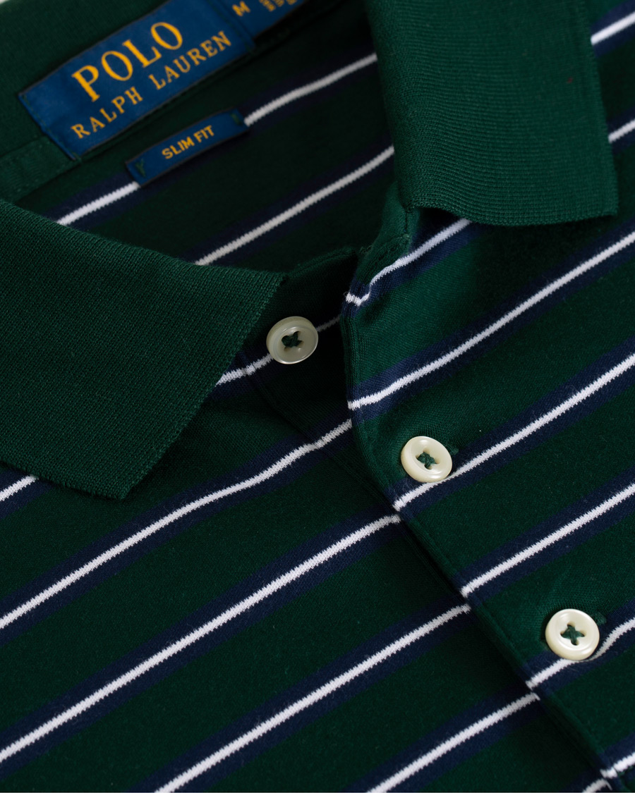 Herr | Pikéer | Polo Ralph Lauren | Pima Luxury Stripe Polo Green/White