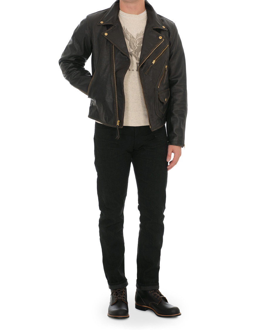 Herr | Jackor | RRL | Marshall Leather Jacket Vintage Black