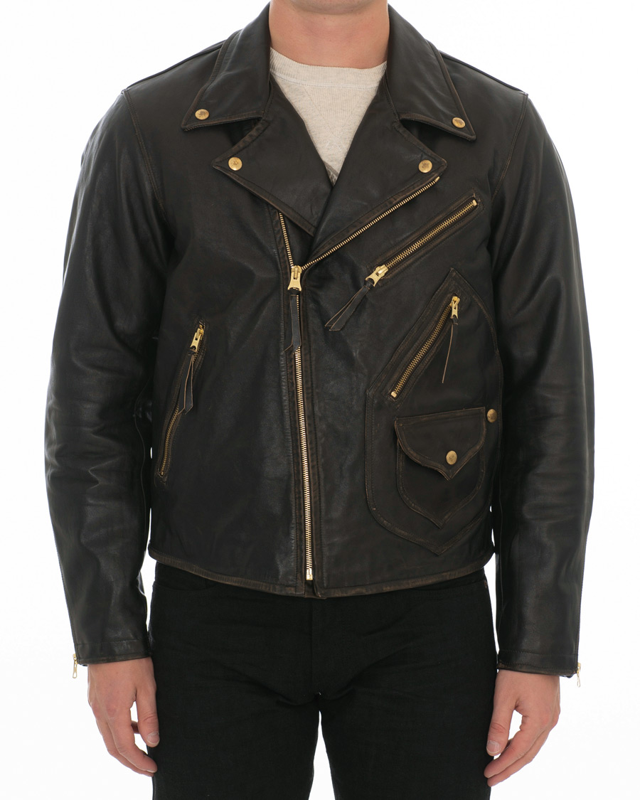 Herr | Jackor | RRL | Marshall Leather Jacket Vintage Black