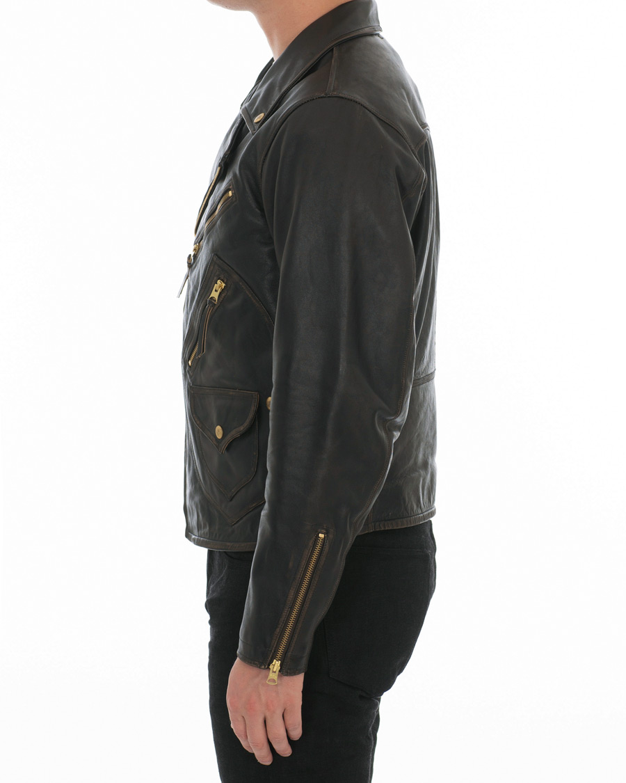 Herr | Jackor | RRL | Marshall Leather Jacket Vintage Black