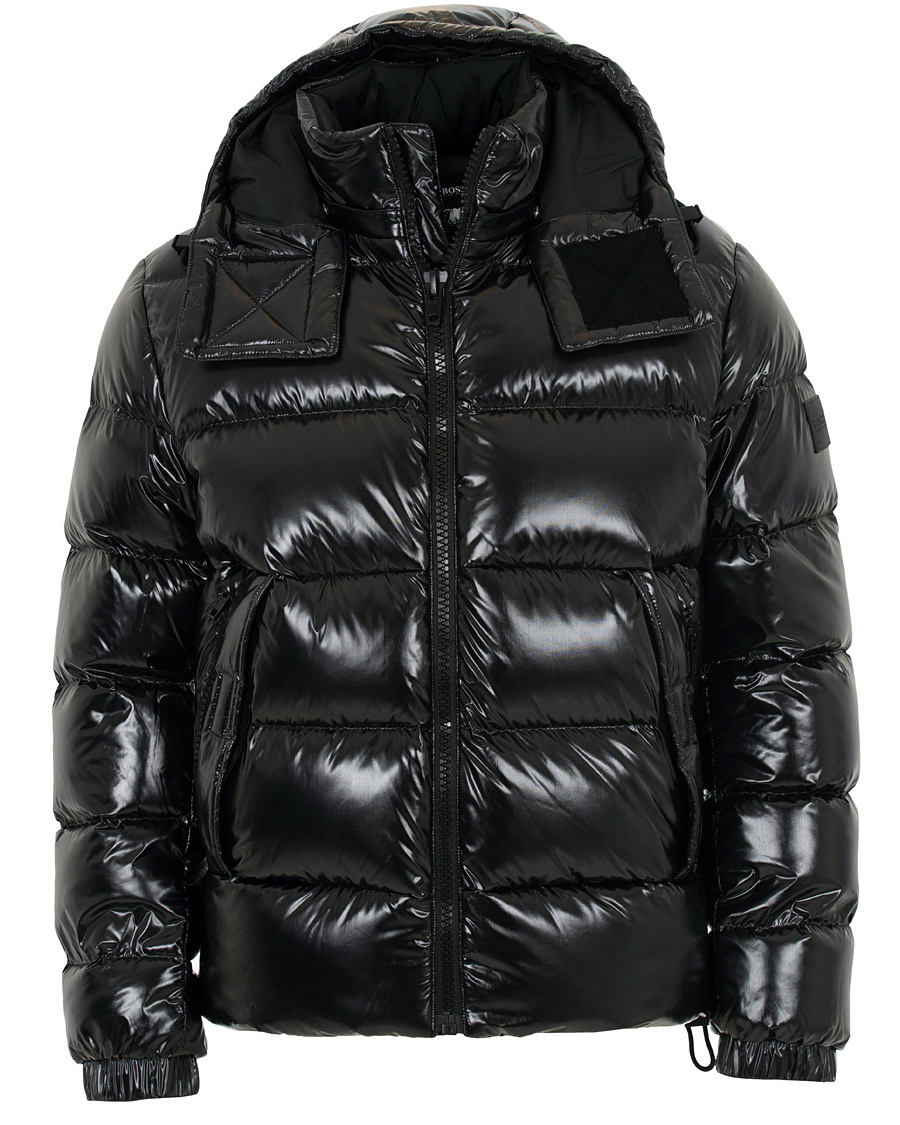 Herr | Jackor | BOSS BLACK | BOSS Domar High Shine Hooded Jacket Black