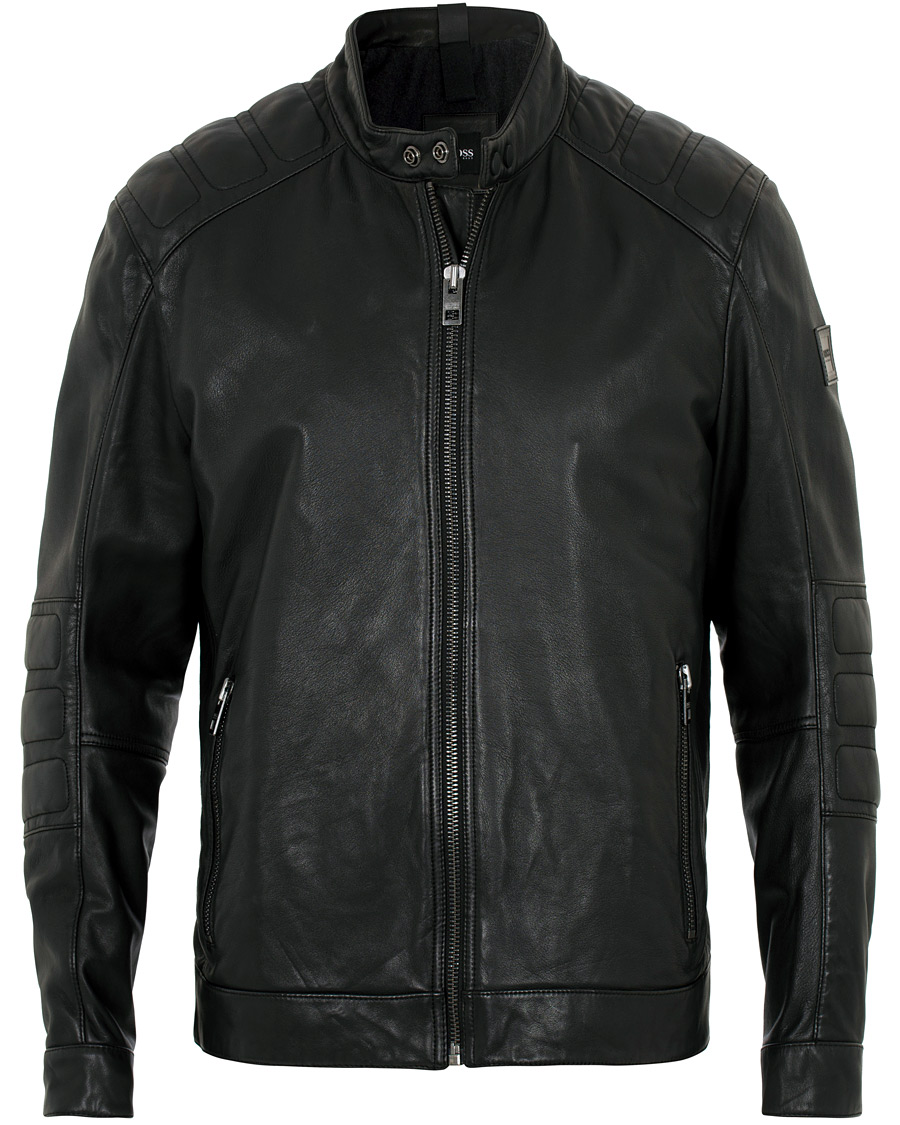 Herr | Jackor | BOSS ORANGE | BOSS Casual Jagson Leather Jacket Black