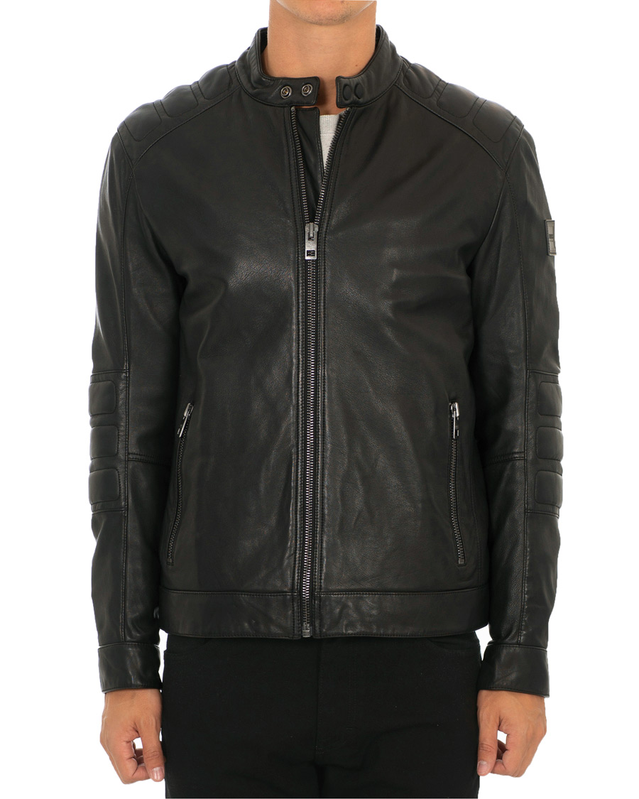 Herr | Jackor | BOSS ORANGE | BOSS Casual Jagson Leather Jacket Black